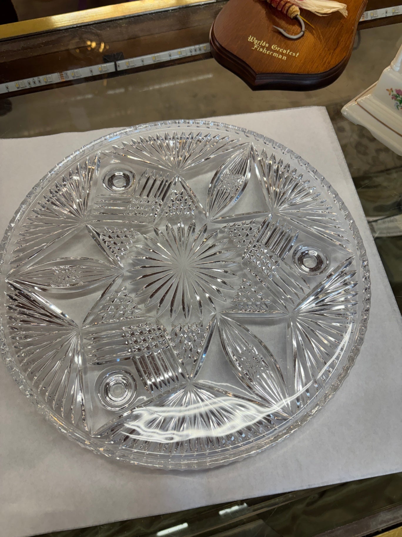 12-inch American Brilliant Era Footed Serving Tray Made 