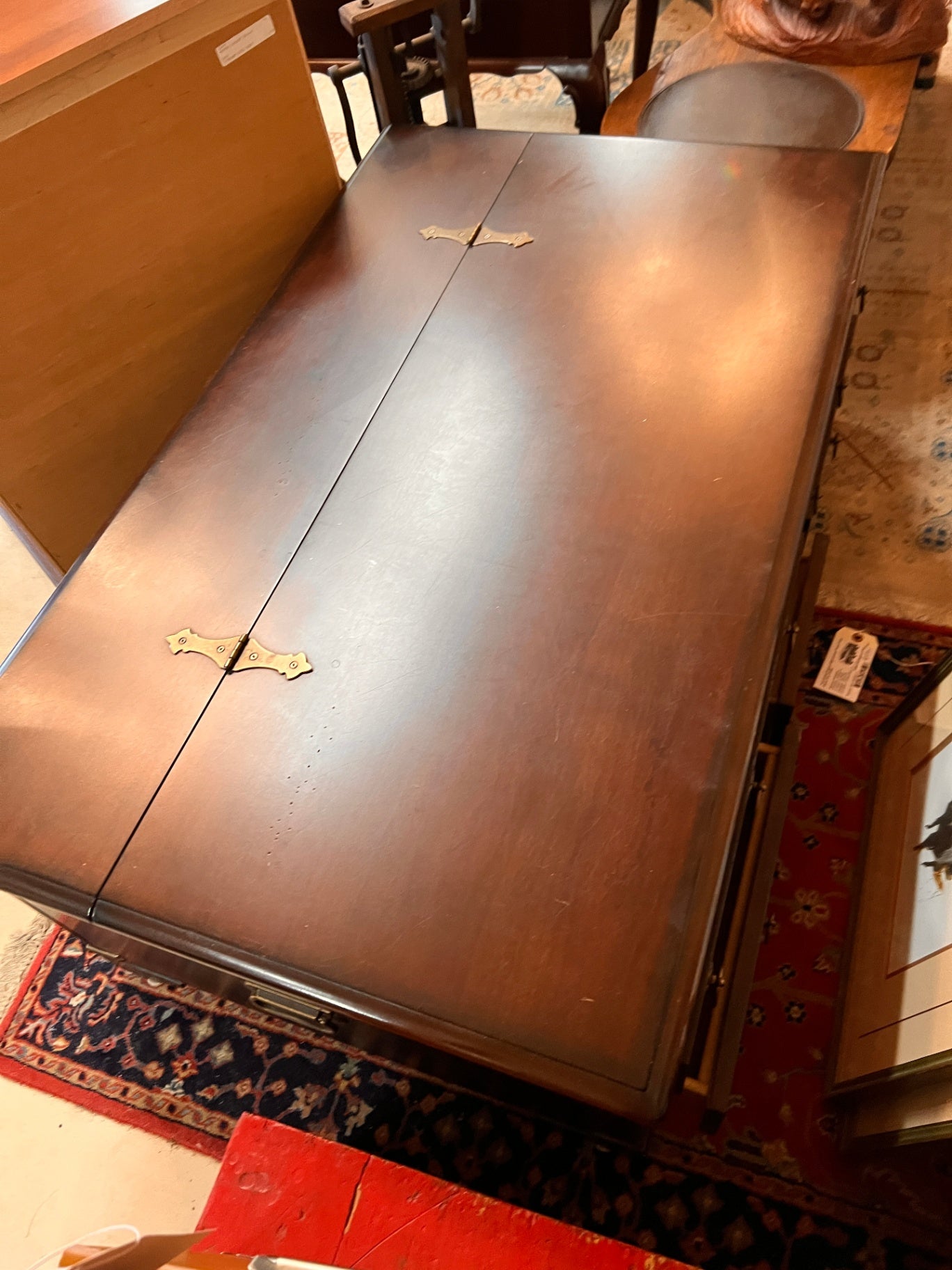 Large Solid Wood Coffee Table with Storage Drawers and Throw Stow