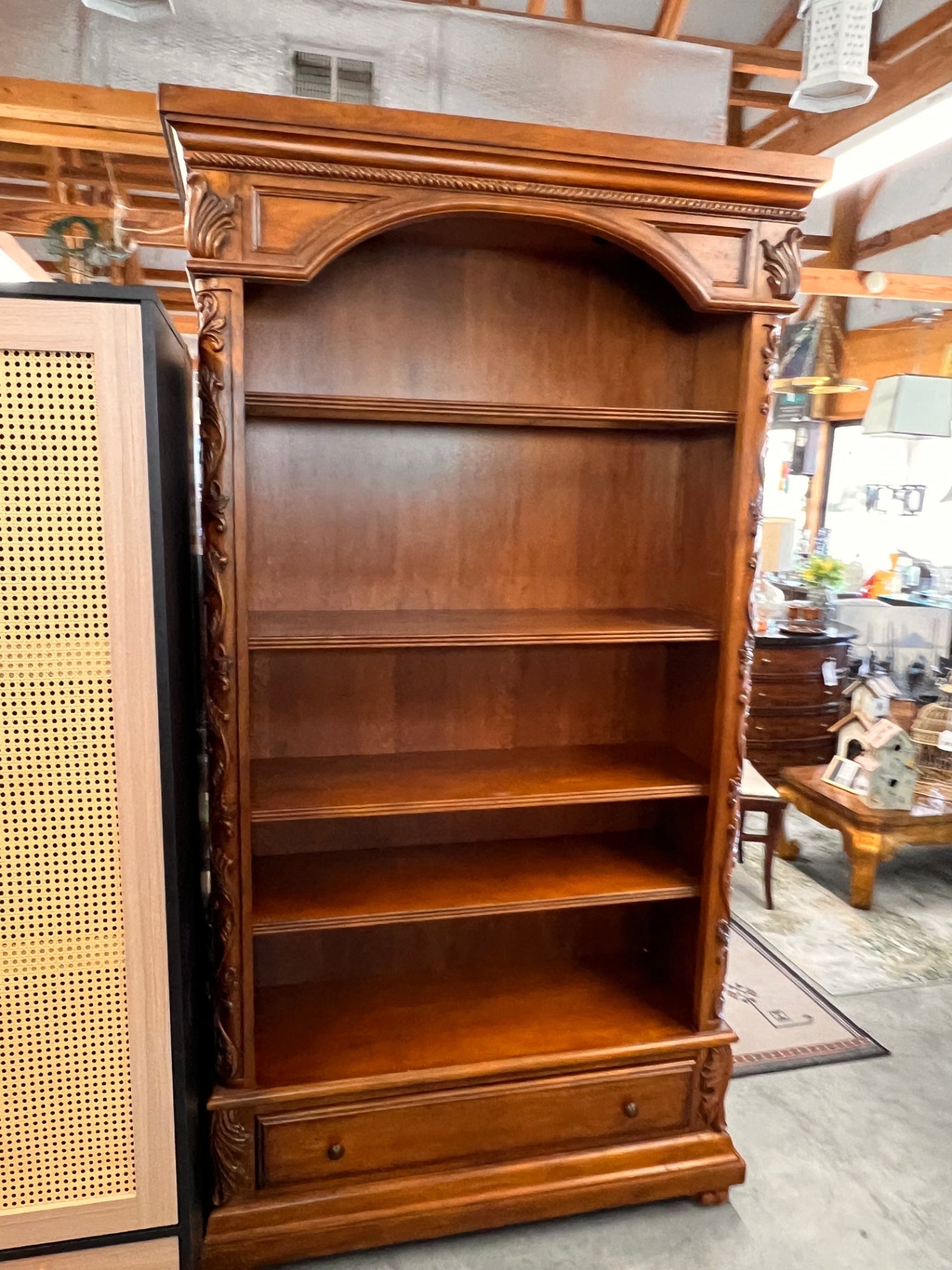 Large Solid Wood w Adjustable Shelves Bookshelf