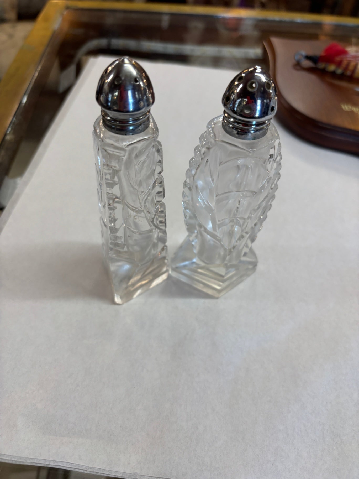Vintage, Hand-Cut Crystal Salt and Pepper Shakers 