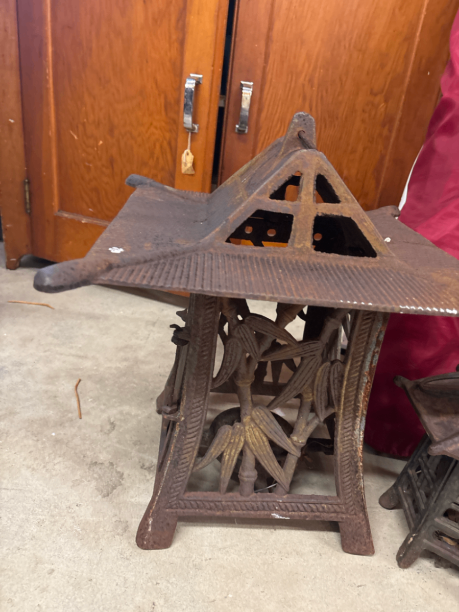 Japanese Cast Iron Lantern, Specifically a Pagoda-Style Design 