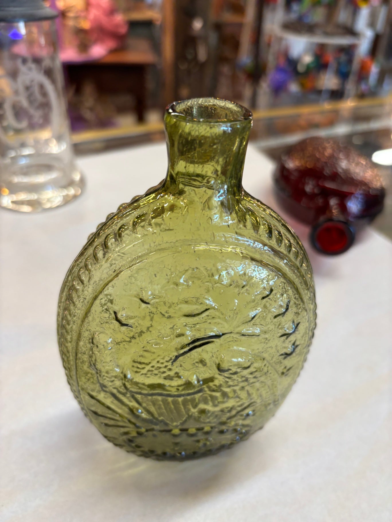 American Eagle Portrait Flask