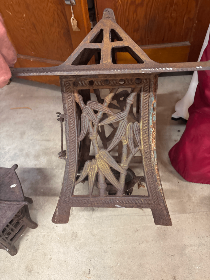Antique Japanese Cast Iron Hanging Pagoda Lantern