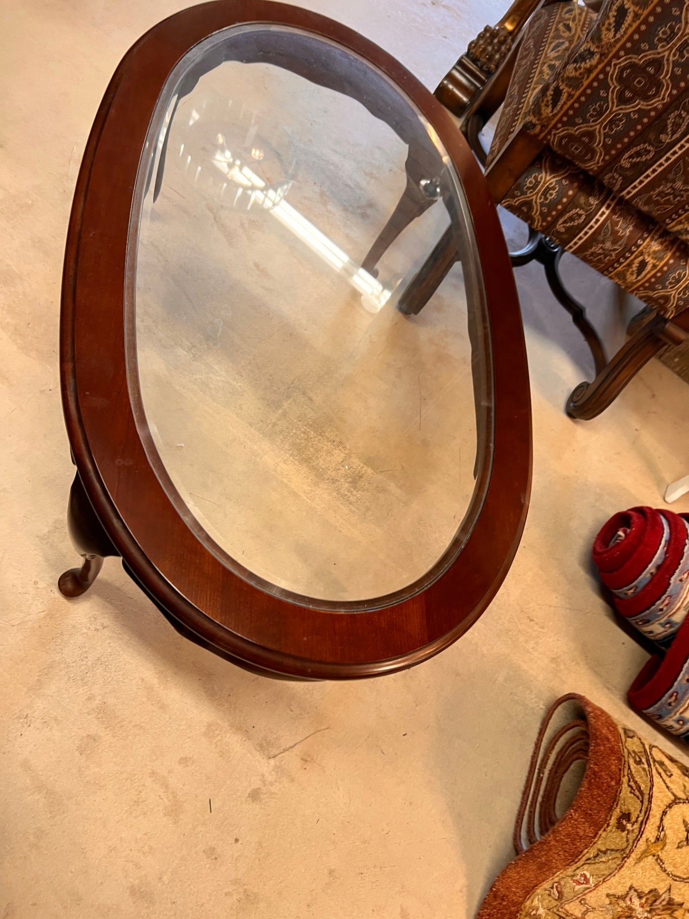 Oval Glass Top Coffee Table