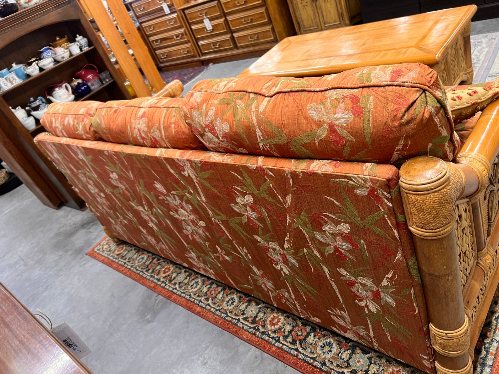 Vintage Rattan Sofa Palm Design