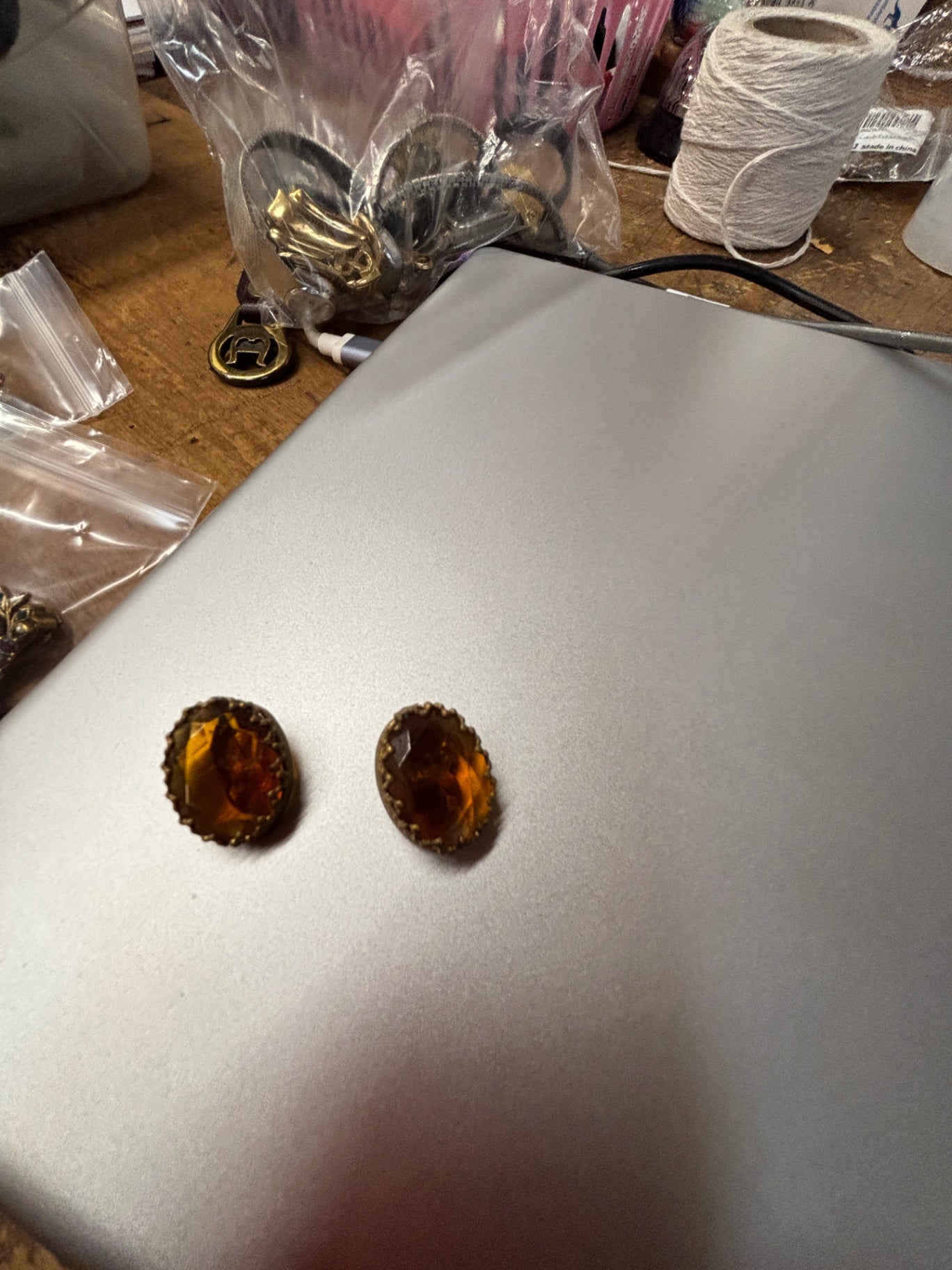 Vintage Gold-Tone Clip-On Earrings