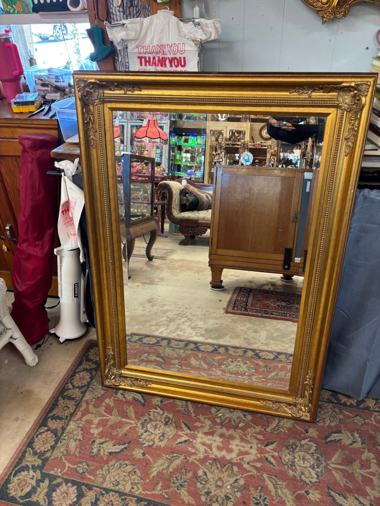 Rectangular French-Style Gold  Wall Mirror