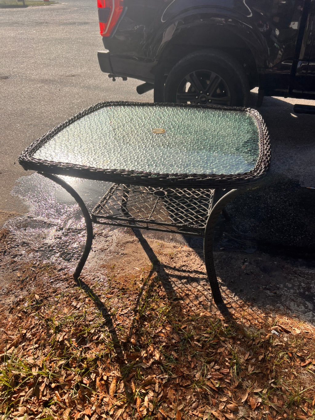 Glass Top Patio Table