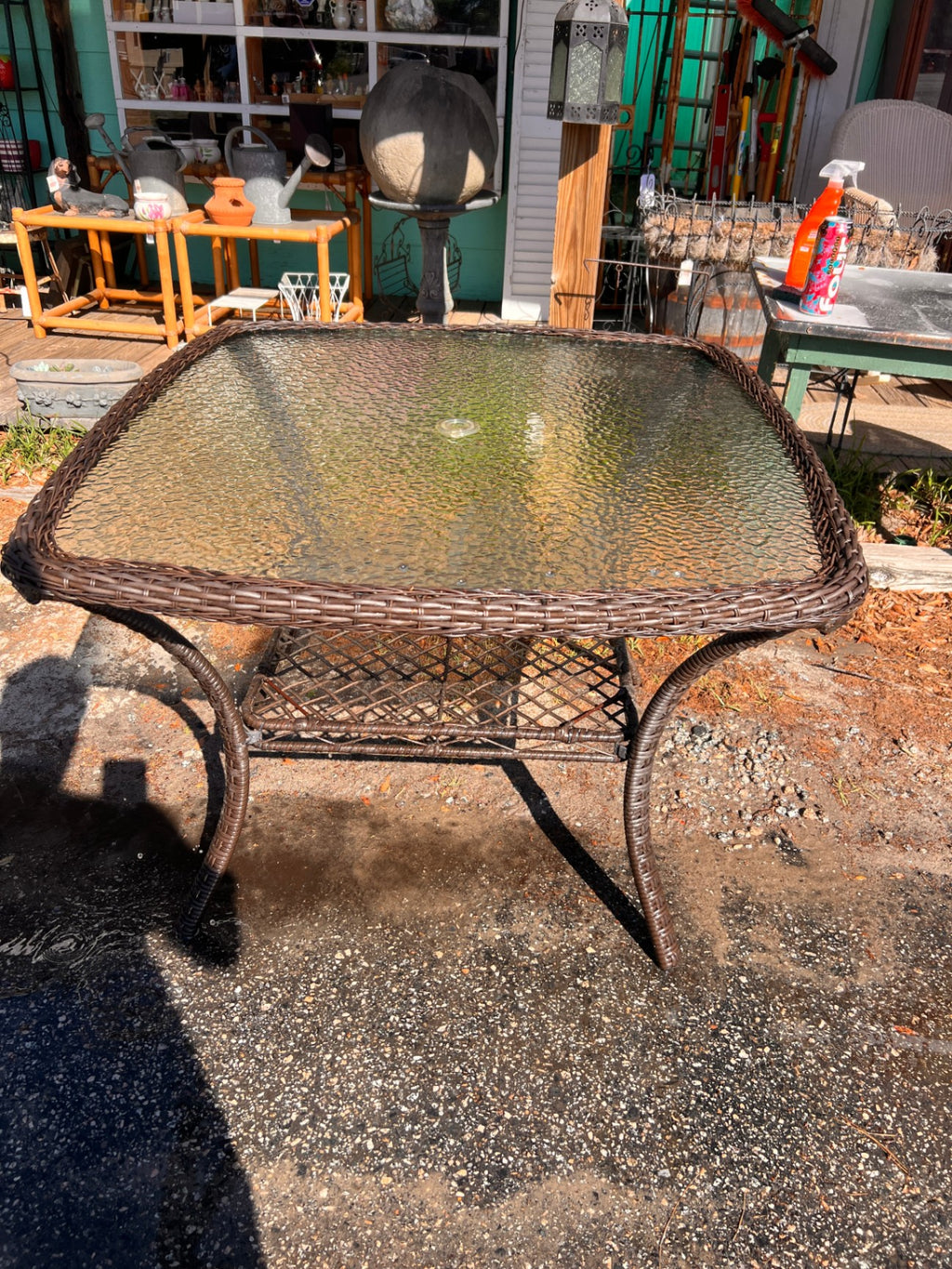 Glass Top Patio Table