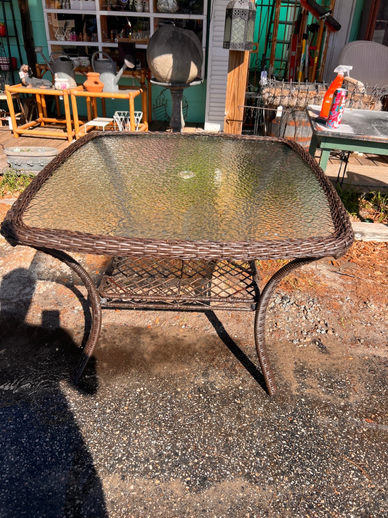Glass Top Patio Table