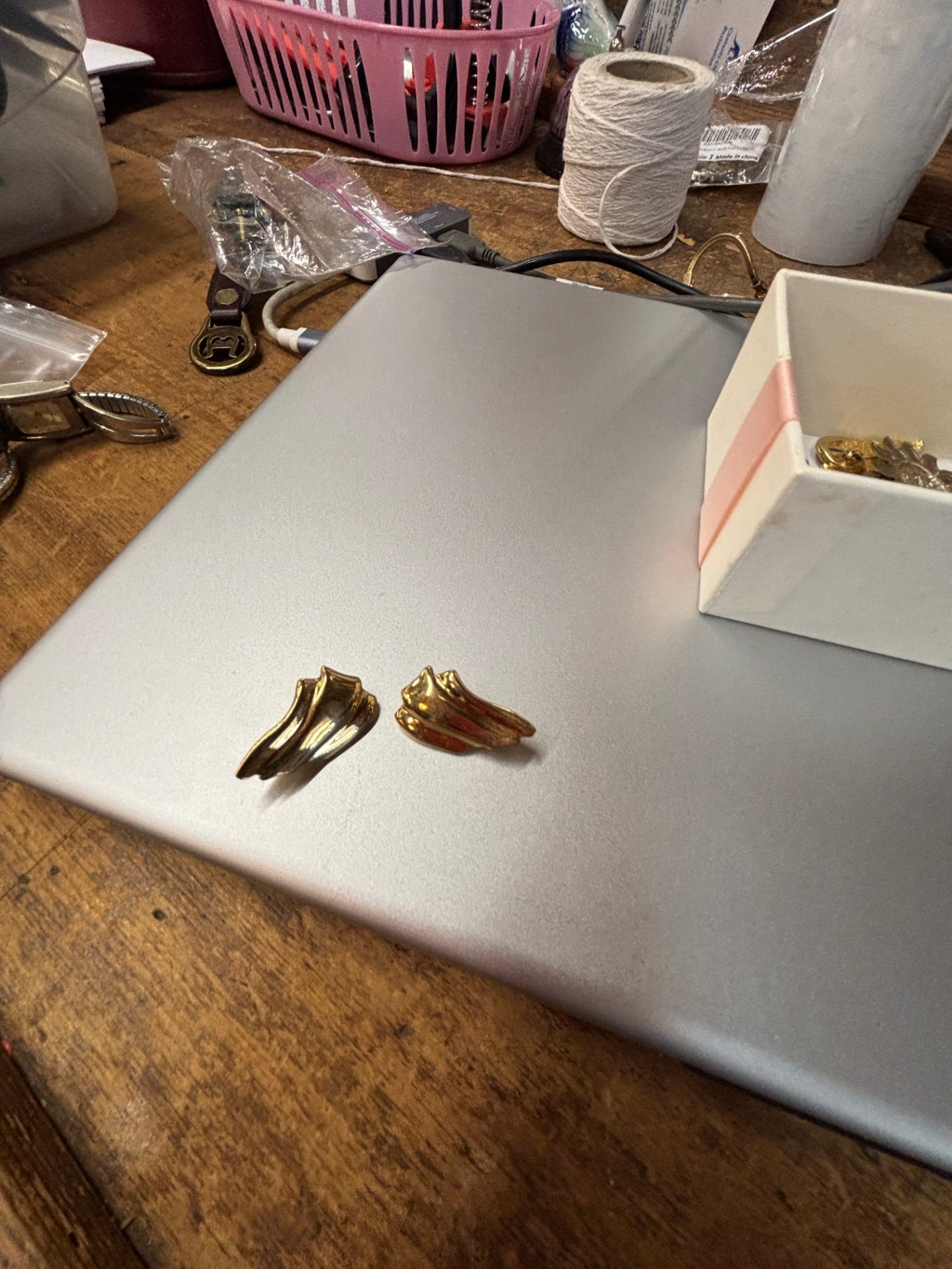 Gold Colored Clip Earrings
