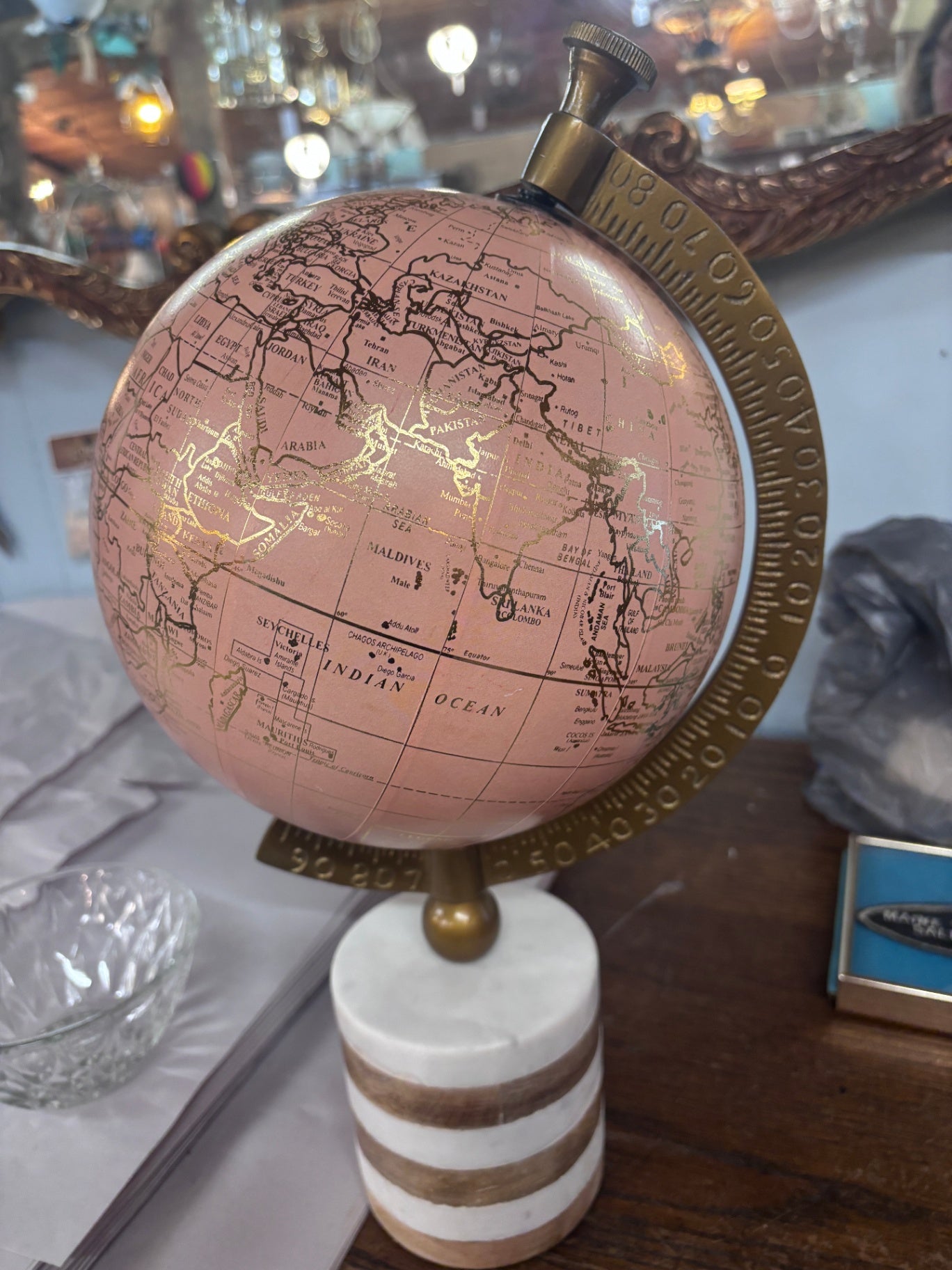 Contemporary decorative desktop globe