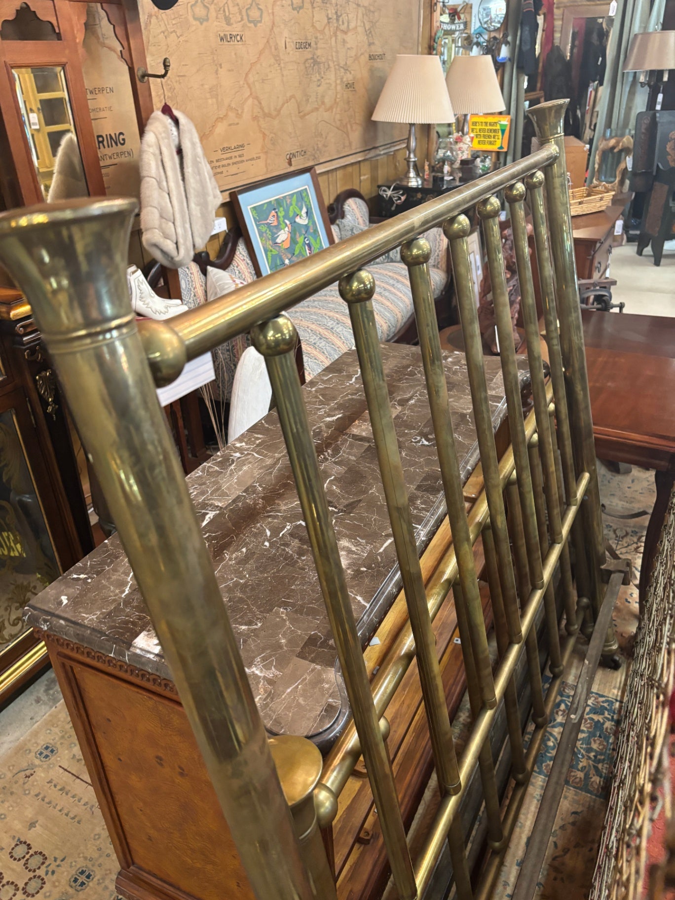 Brass Twin Headboard and footboard with frame