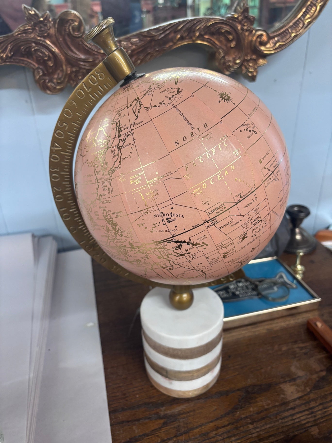 Contemporary decorative desktop globe