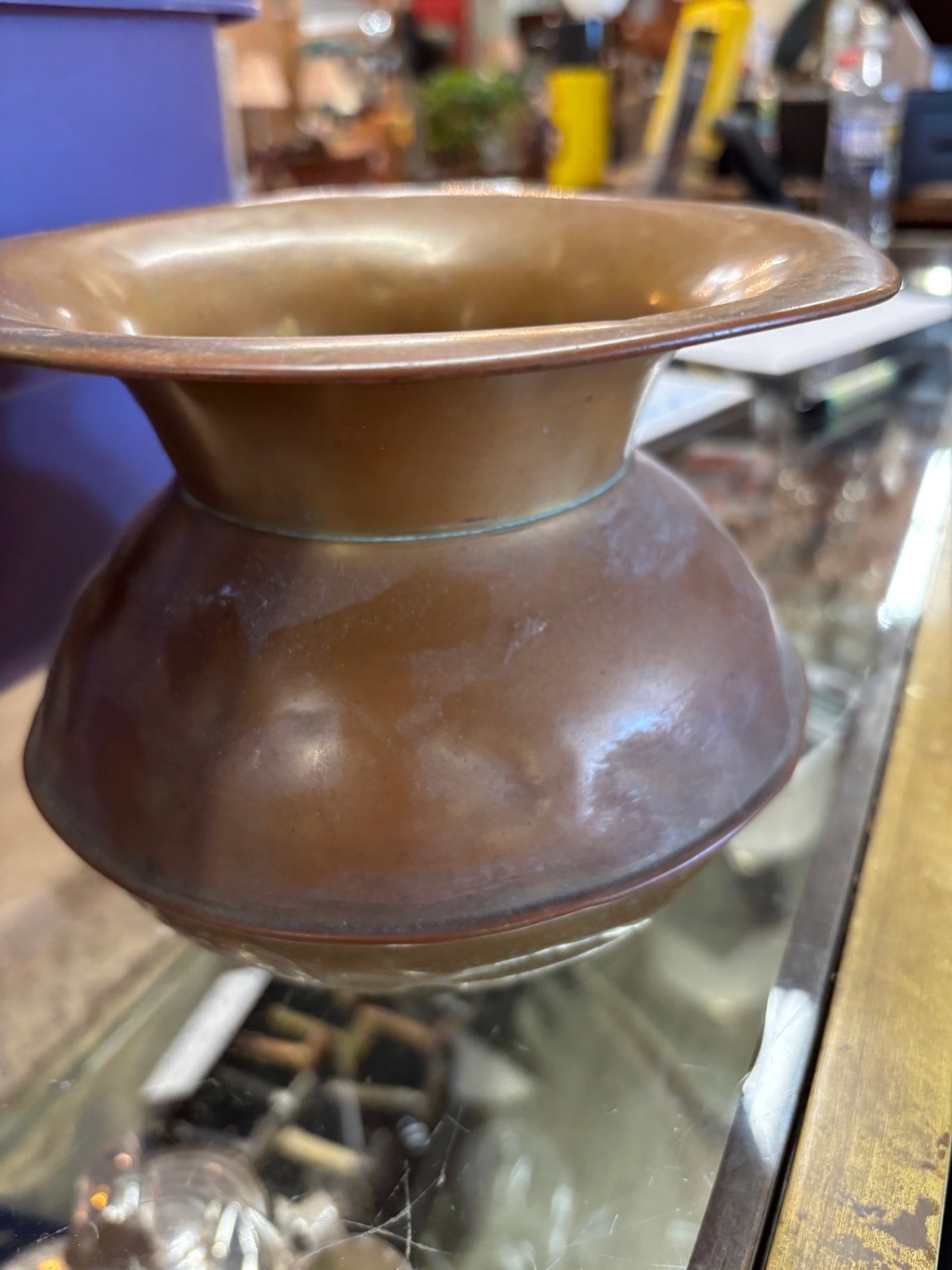 Antique copper cuspidor (spittoon / spit bucket) Rochester Stamping Company No 2222