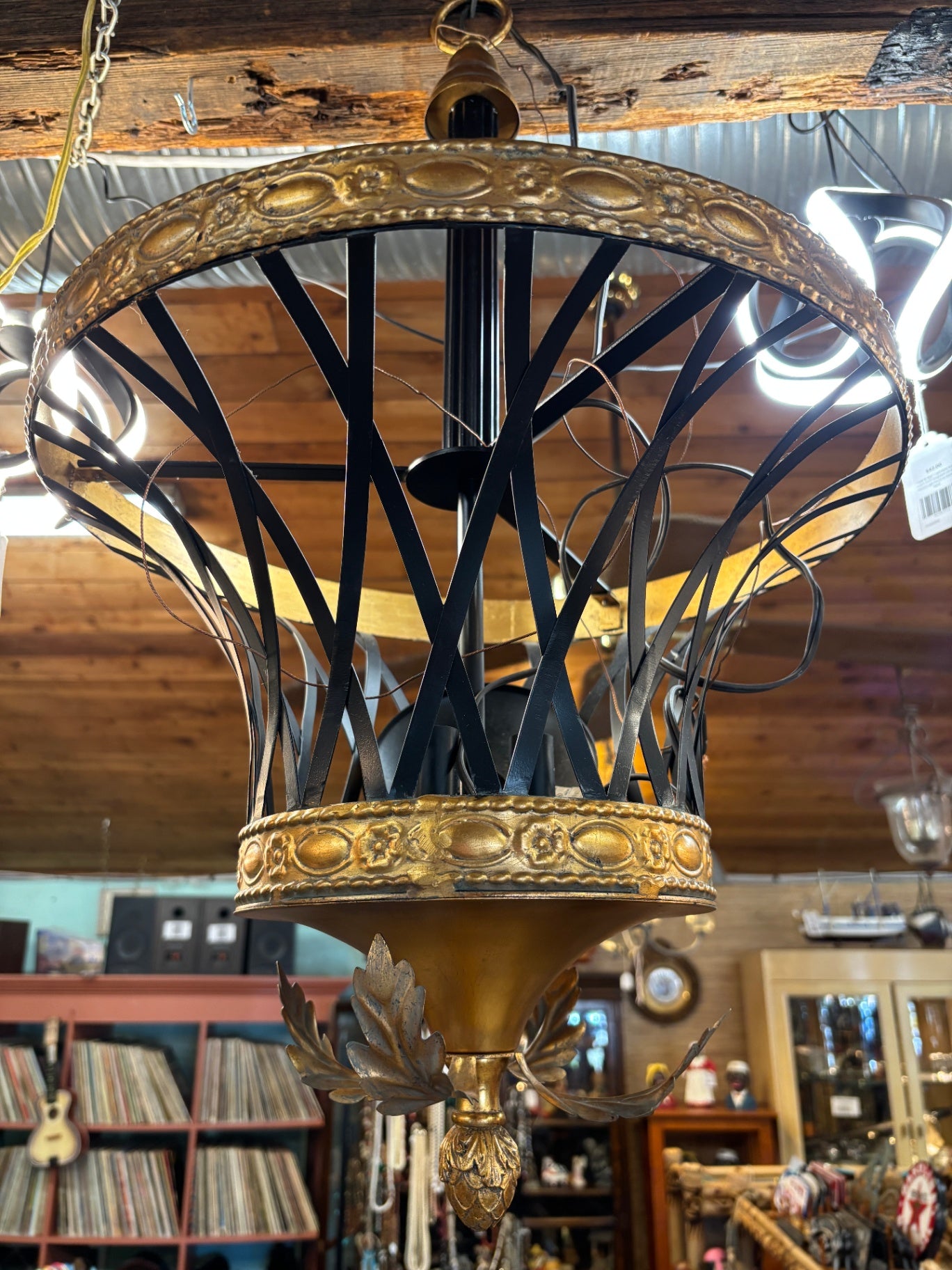 Mediterranean / Spanish Revival style hanging lantern chandelier