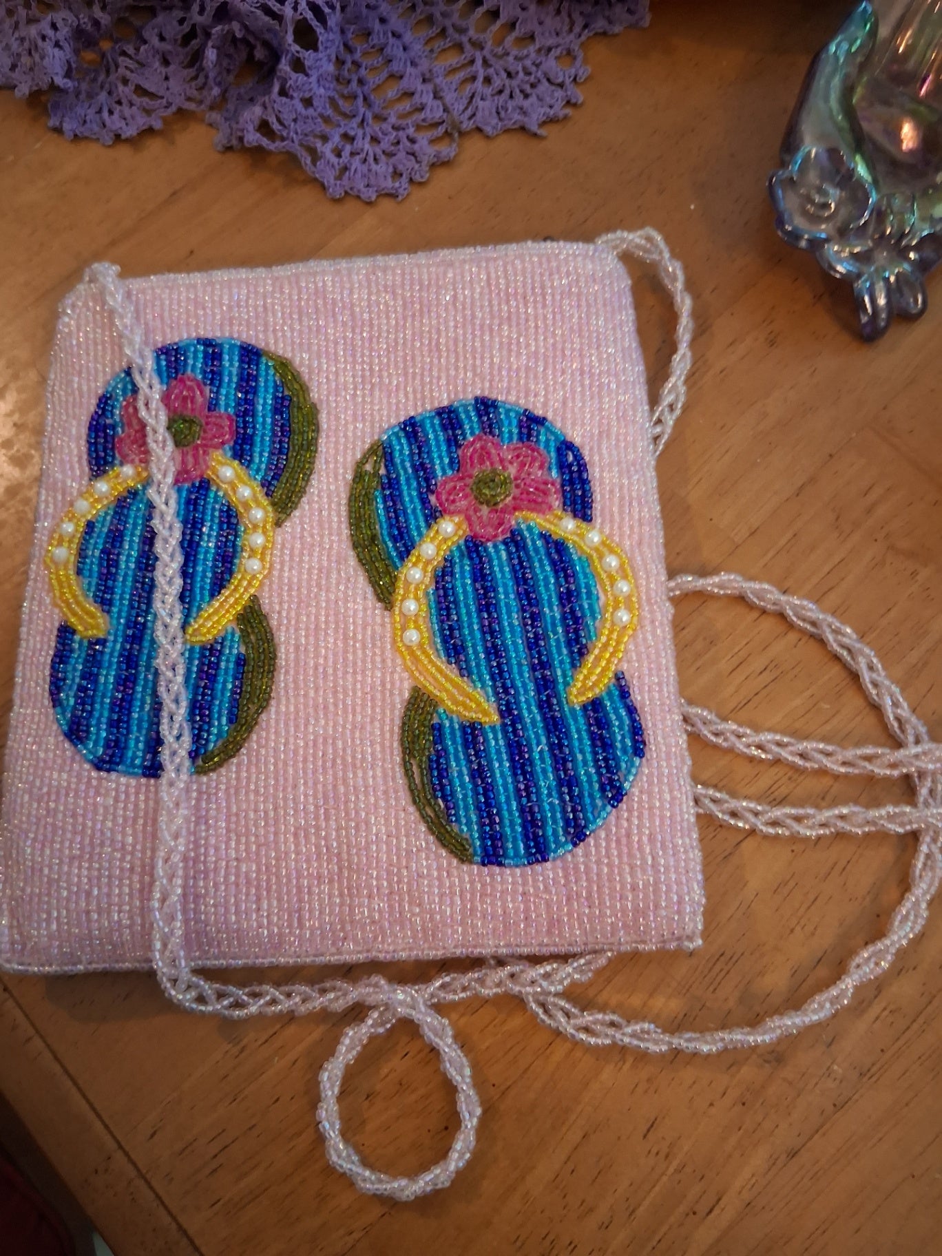 Beaded flip flop purse dsc 