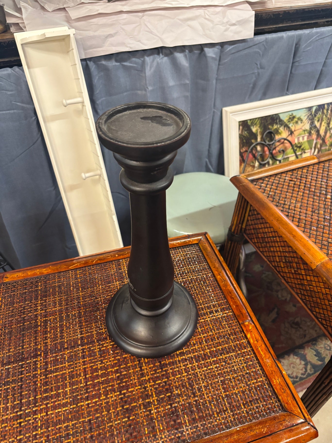 Tall Black Candle Holder