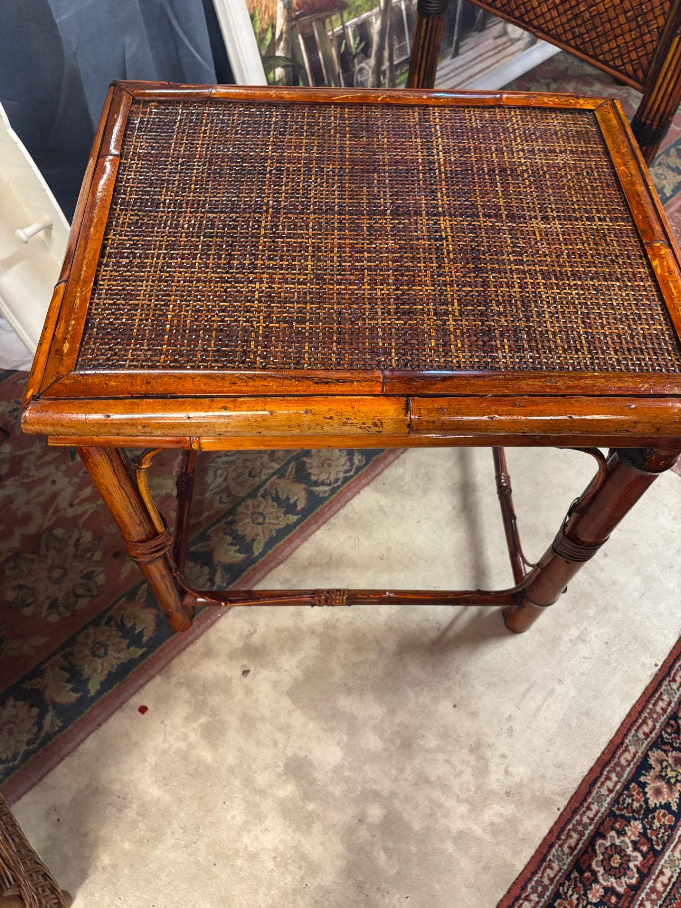  Vintage Bamboo Side Table 