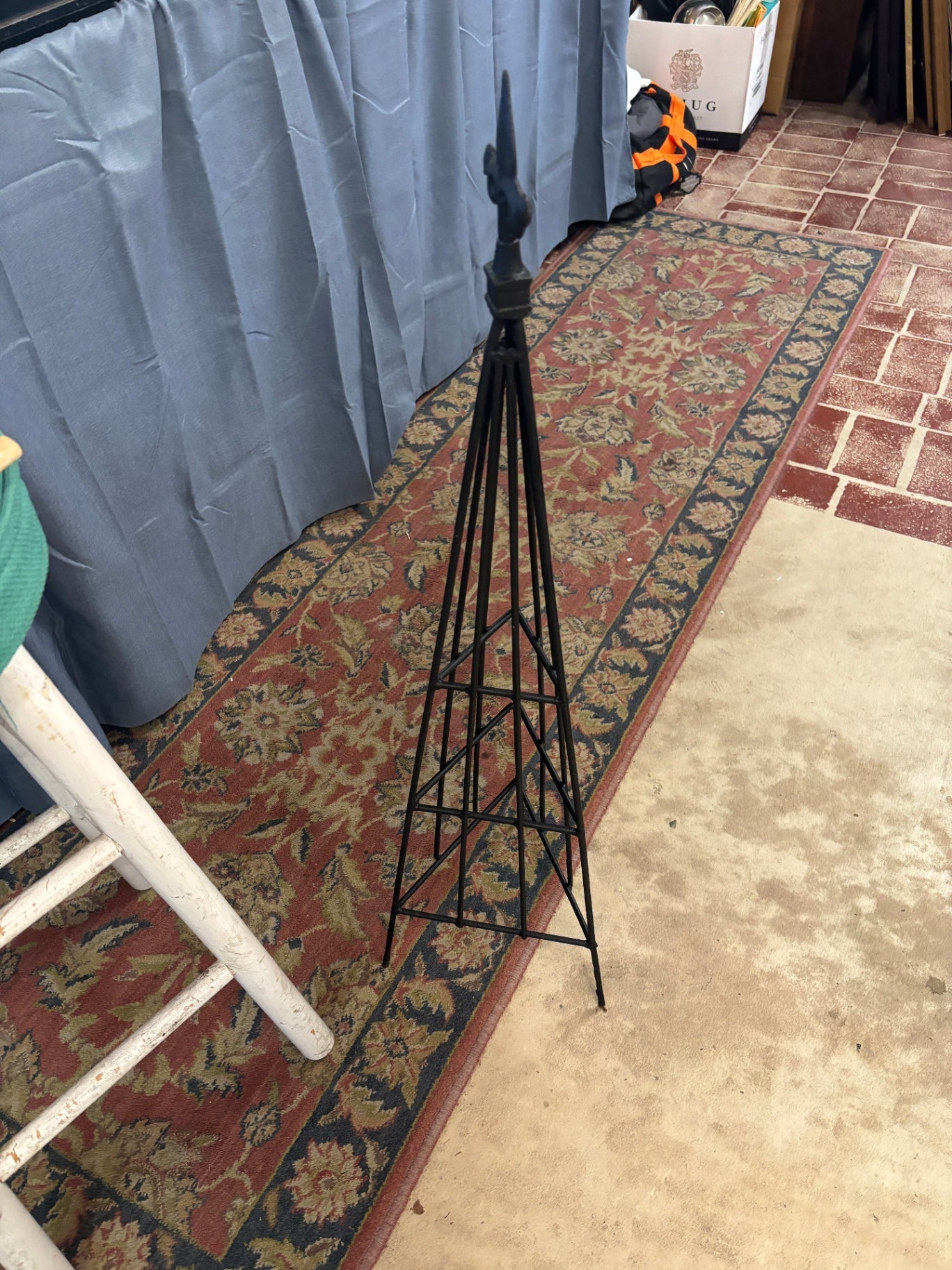  Black Wrought Iron Garden Obelisk Trellis