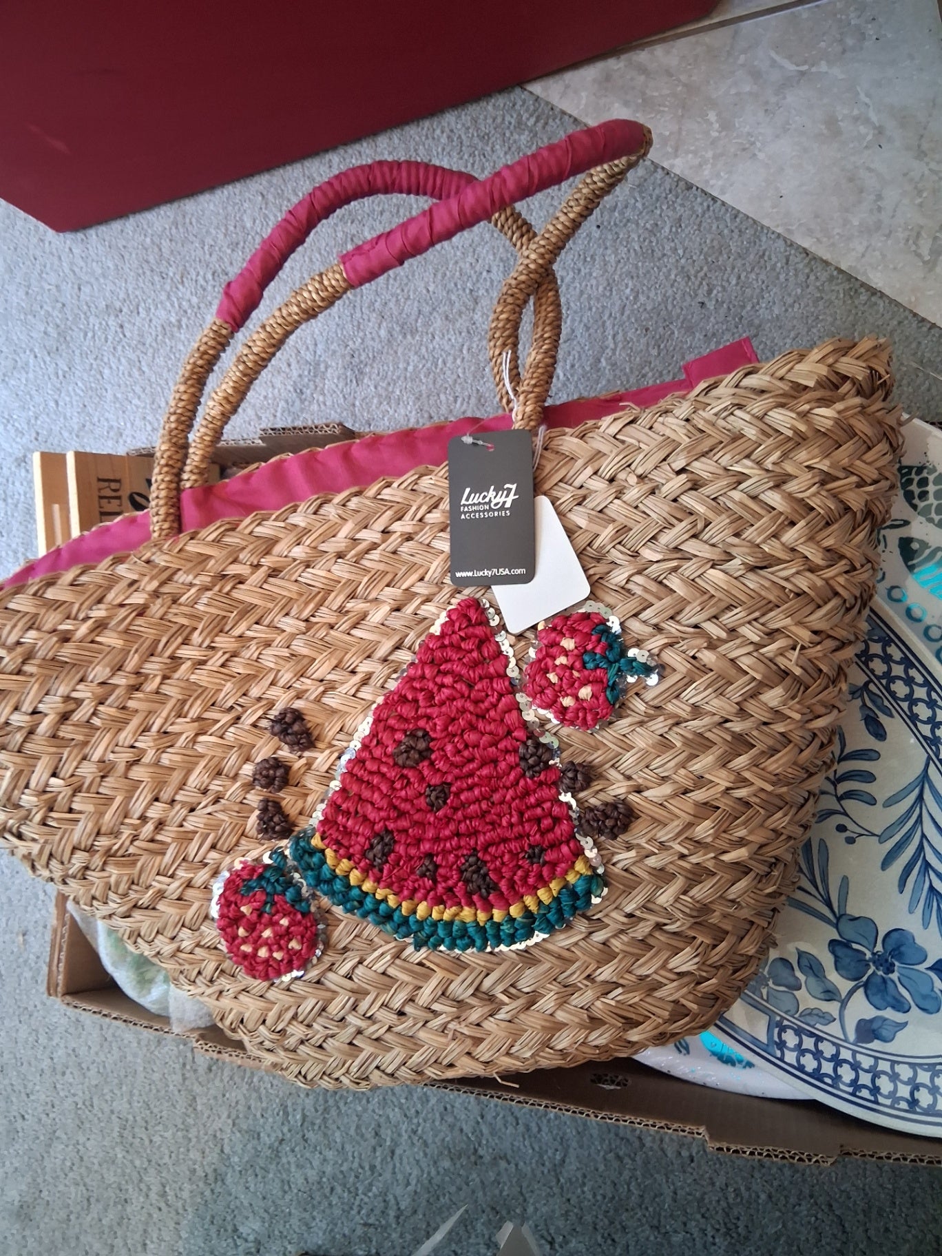 Straw beach bag dsc
