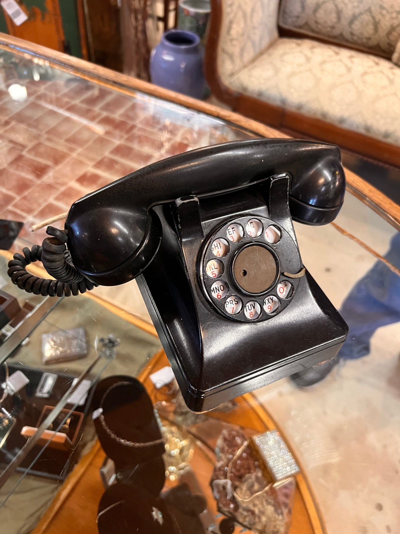 Vintage 1940 Bell System Western Electric Black Rotary Desk Phone F-1 As Is