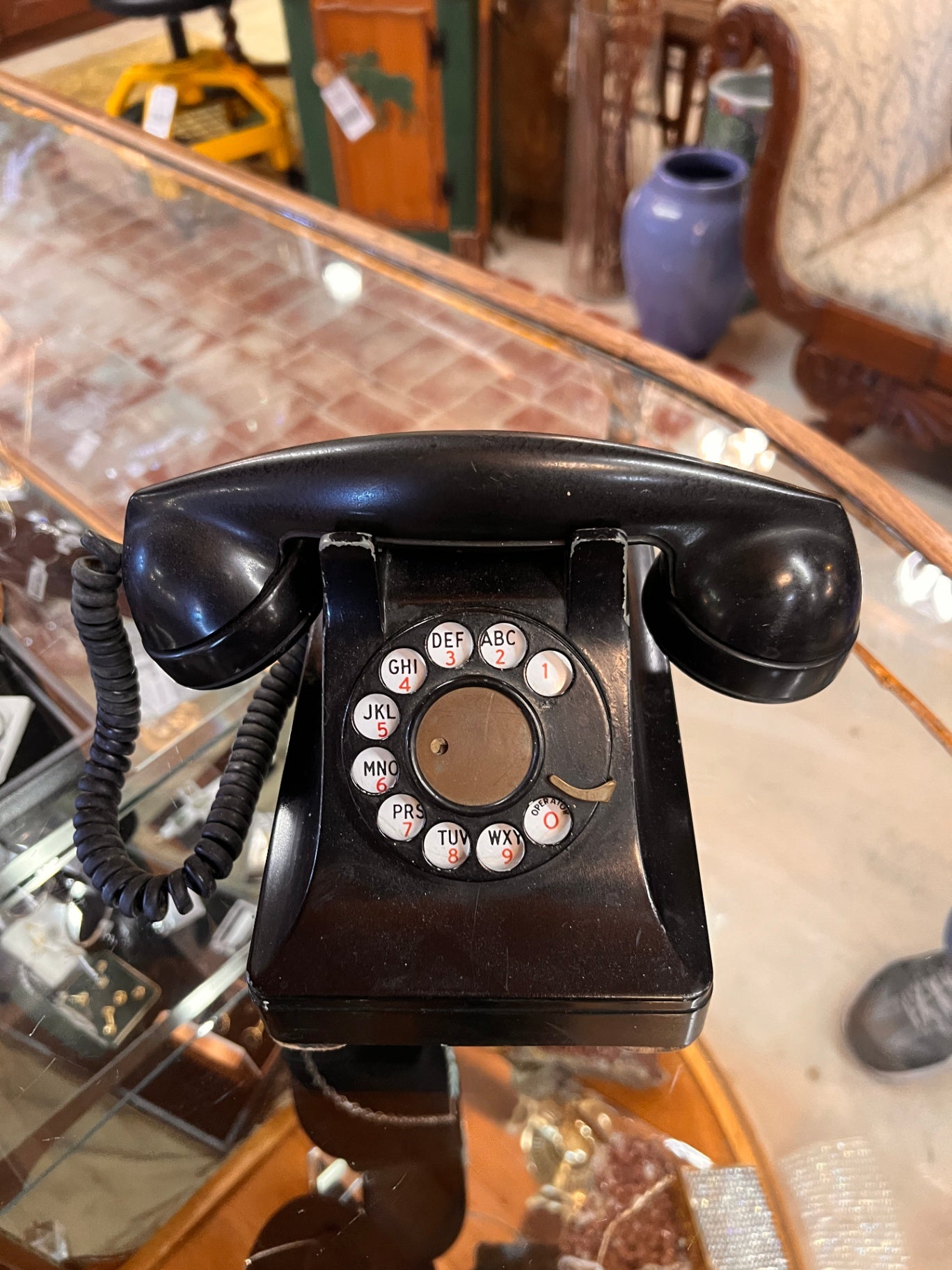 Vintage 1940 Bell System Western Electric Black Rotary Desk Phone F-1 As Is
