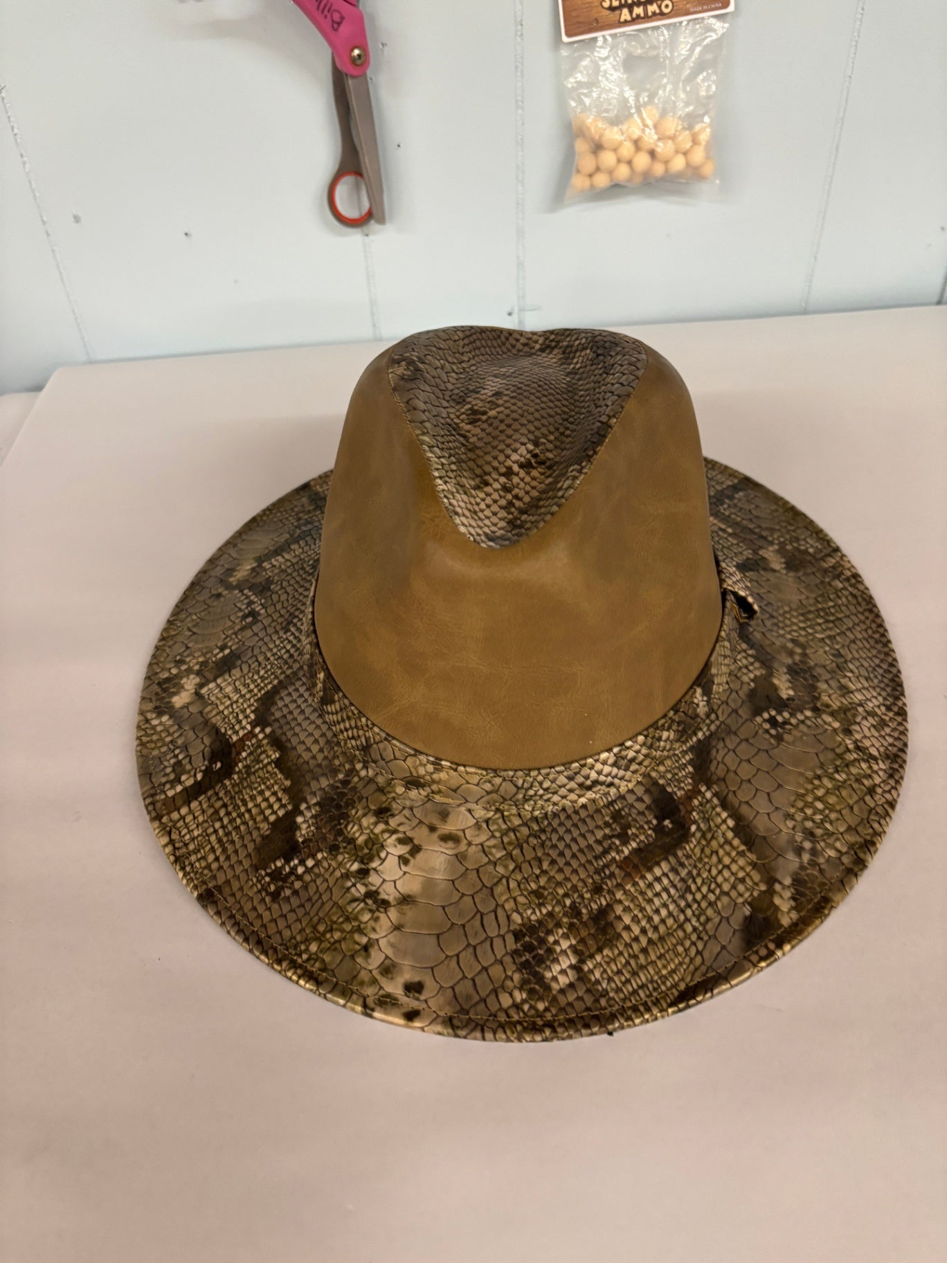 Faux Leather Western Fedora Hat