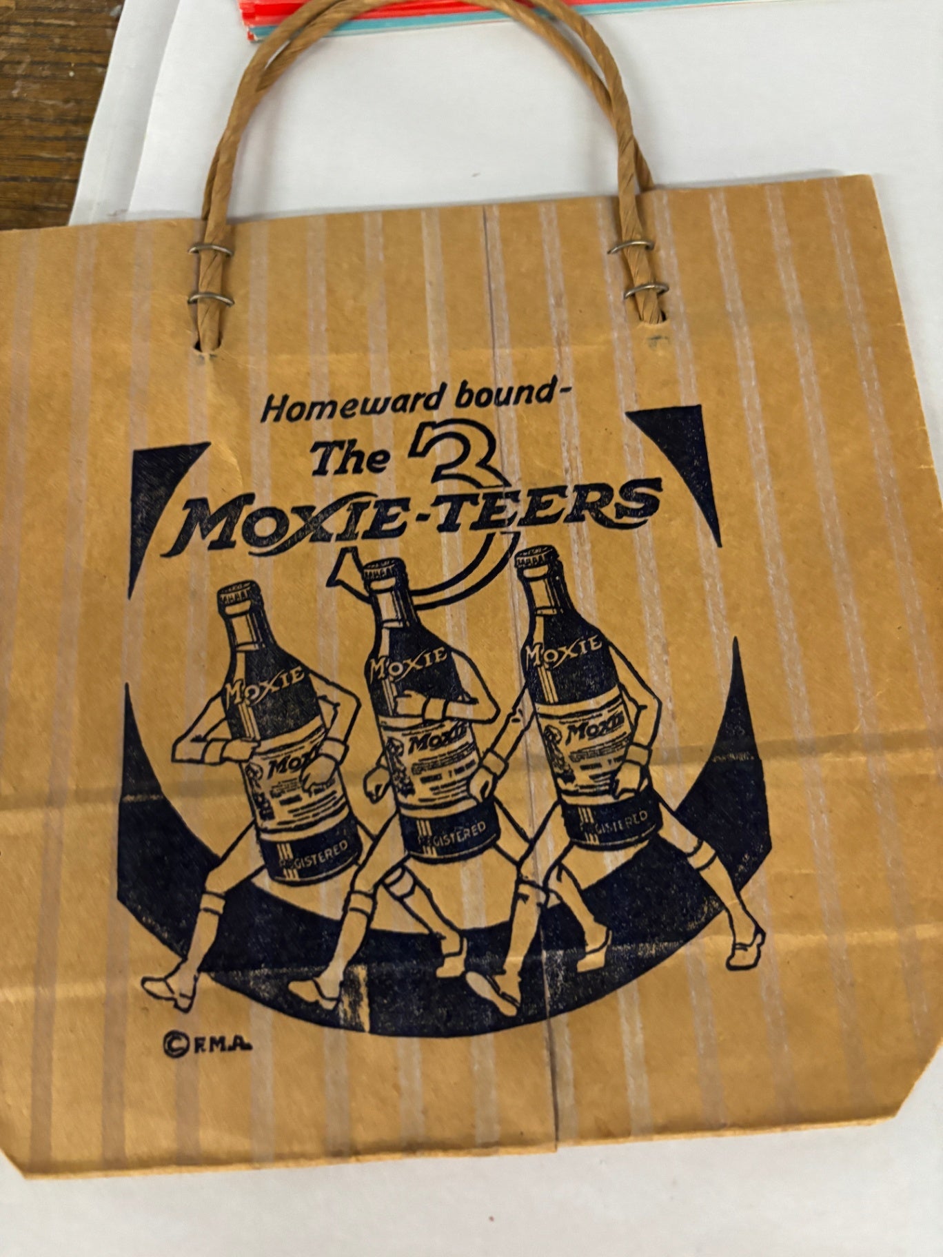  Vintage Moxie Sodaa Paper Bag Carrier