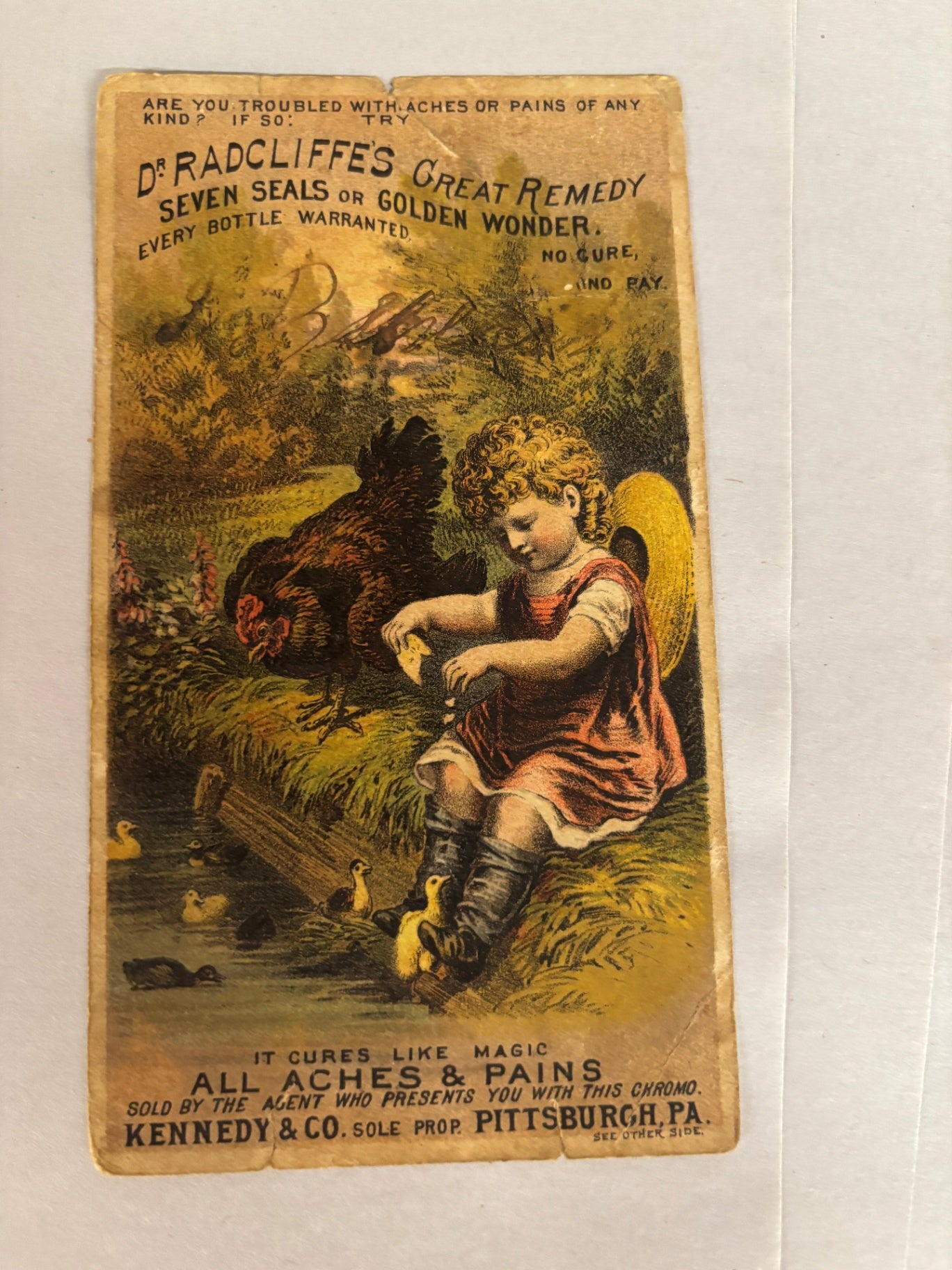  Antique Victorian Trade Card for "Dr. Radcliffe's Great Remedy