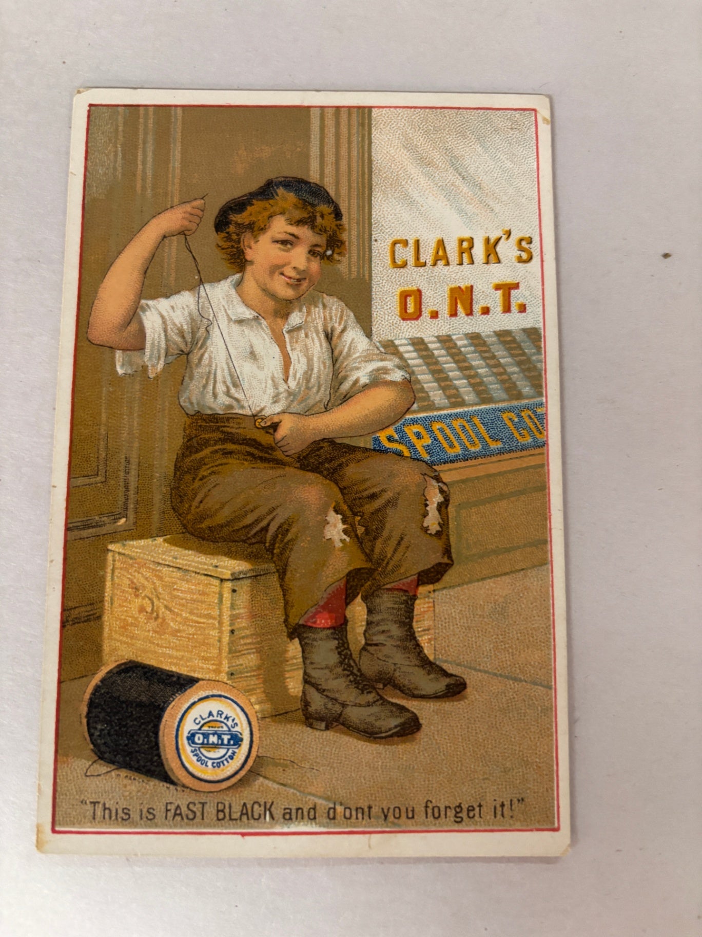  Vintage Clark’s O.N.T. Spool Cotton Advertising Trade Card