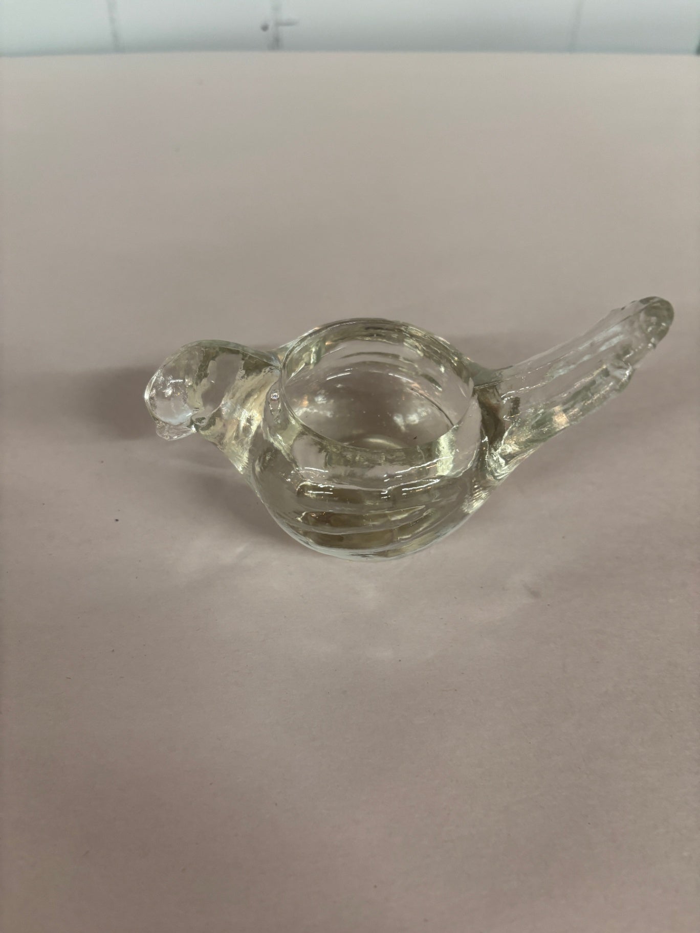 Glass Clear Bird Votive Candle Holder