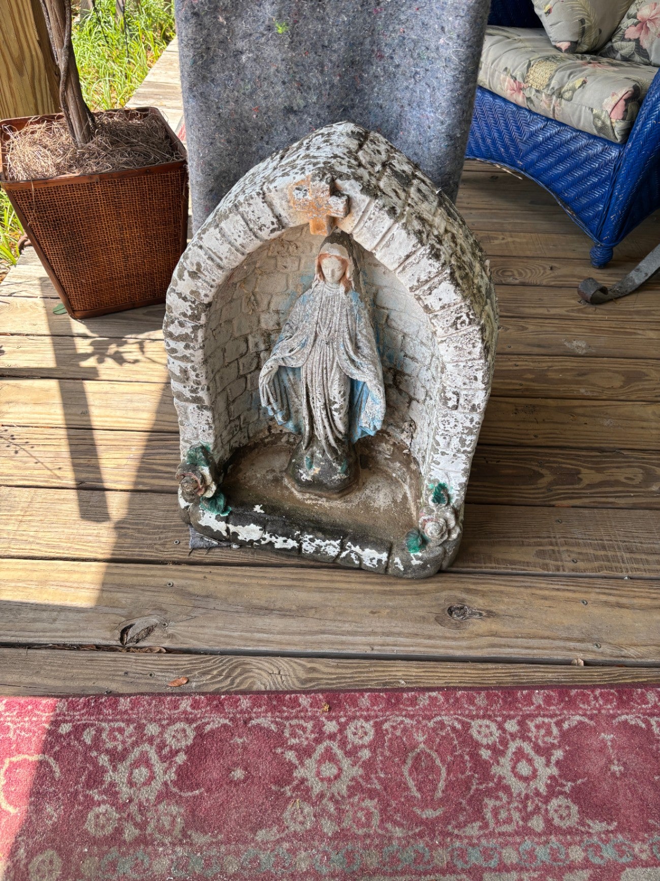  Vintage Concrete Miraculous Mary Garden Statue 