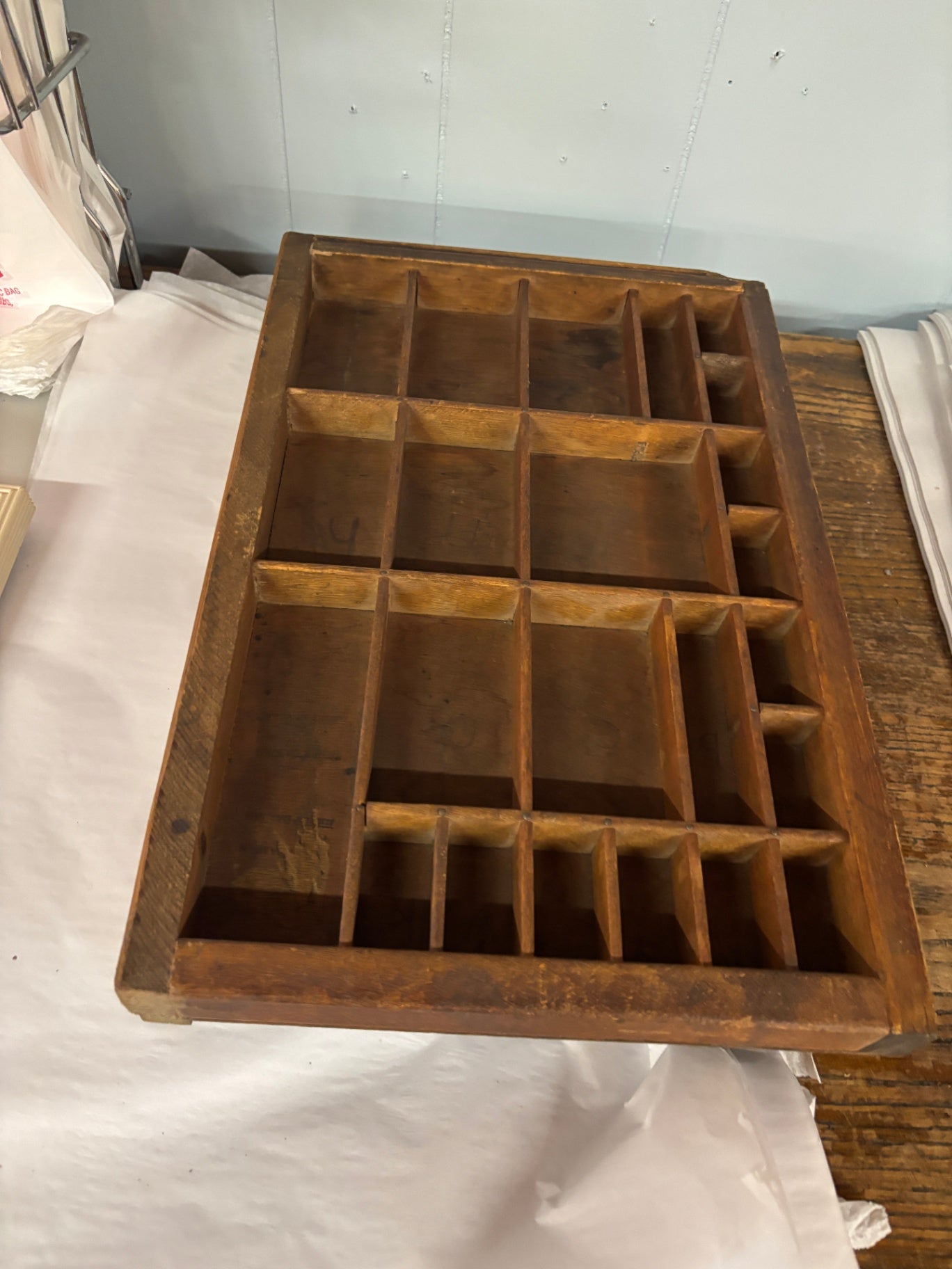 Vintage Wooden Printer's Tray