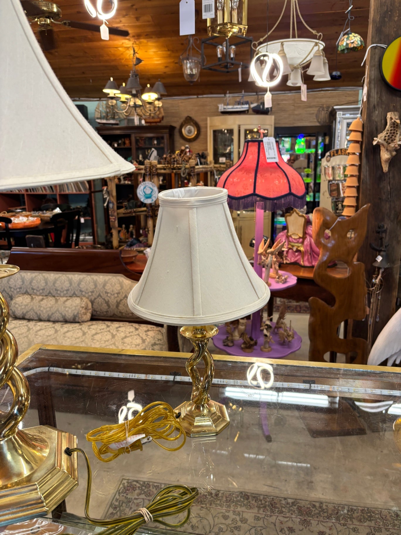 Vintage Brass Barley Twist Table Lamp