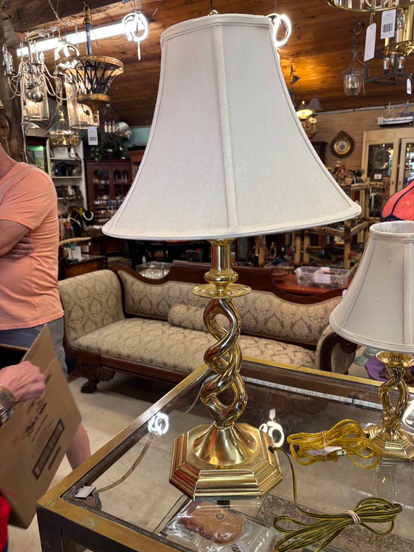 Vintage Brass Barley Twist Table Lamp