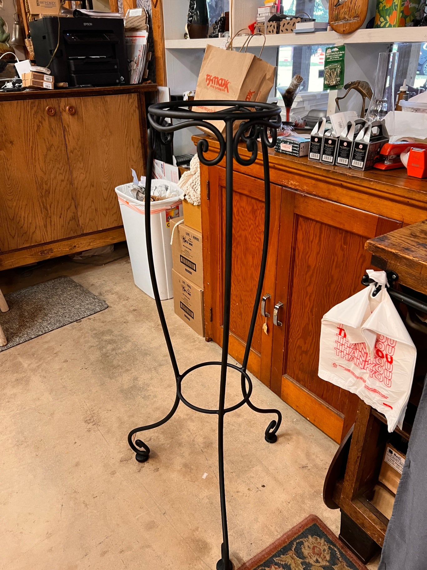 Black Iron Tall Plant Stand
