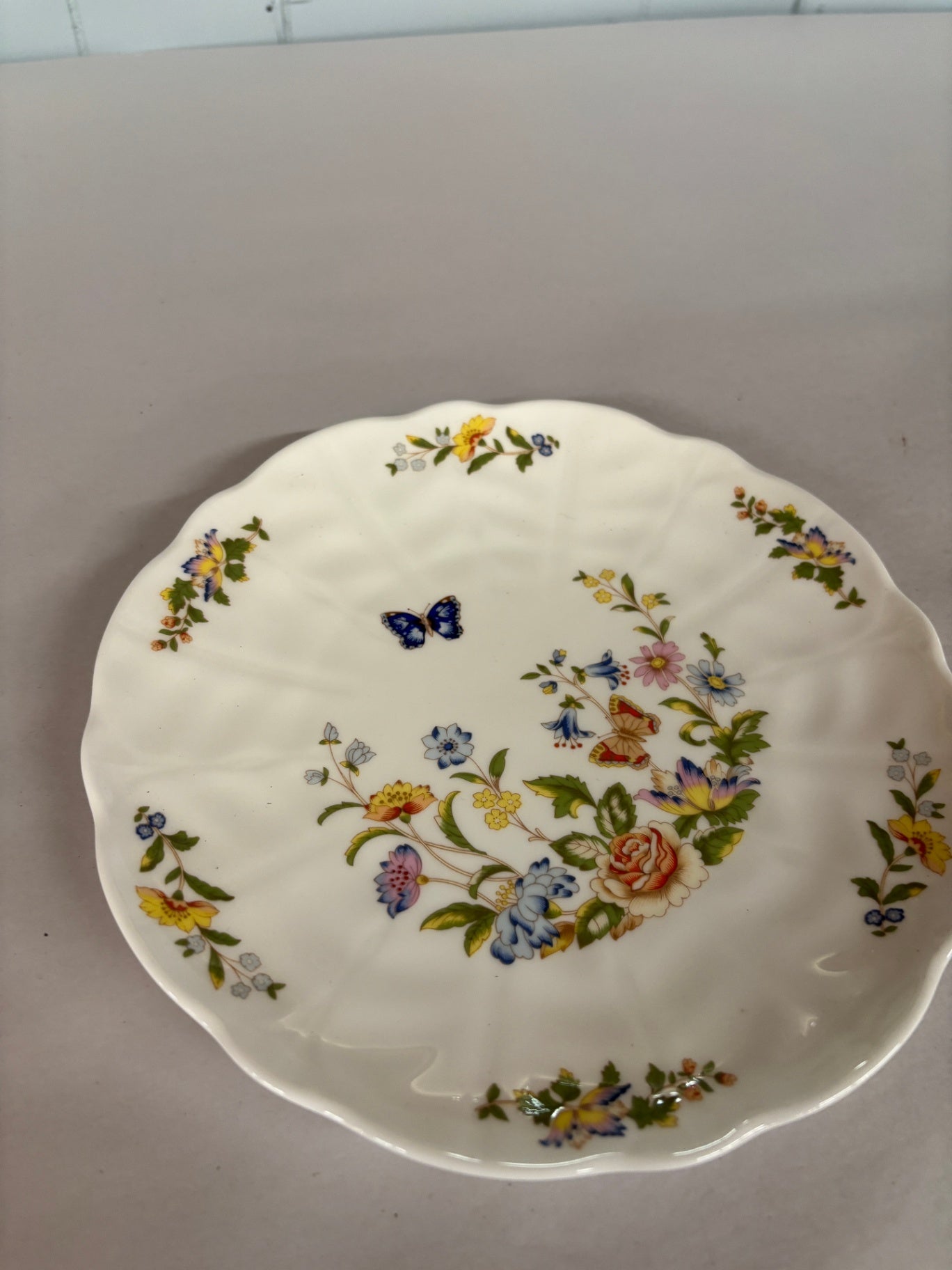 Vintage Aynsley Pembroke Bone China Floral Scalloped Serving Bowl / Candy Dish England