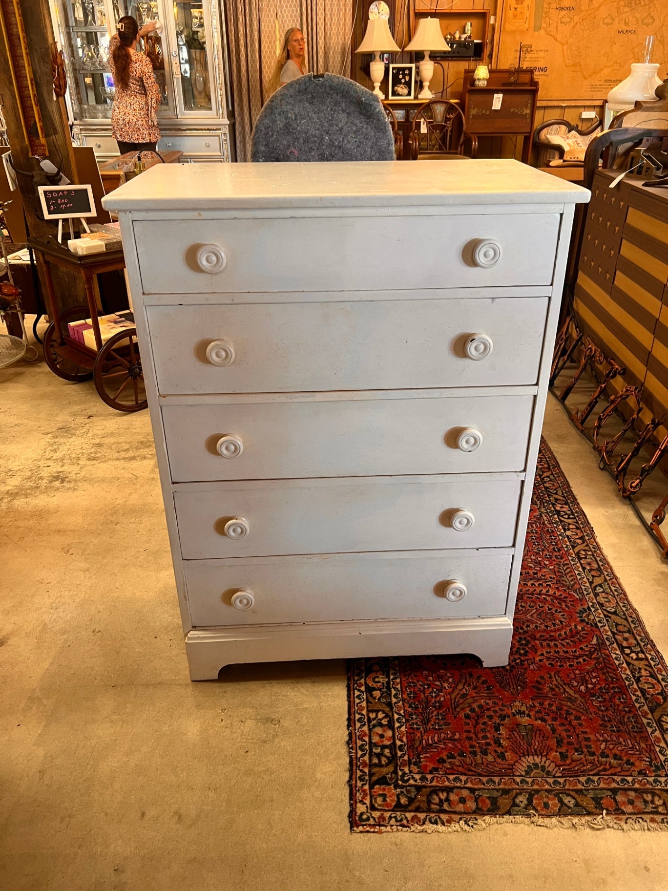 White Naturally Distressed Painted Chest of Drawers