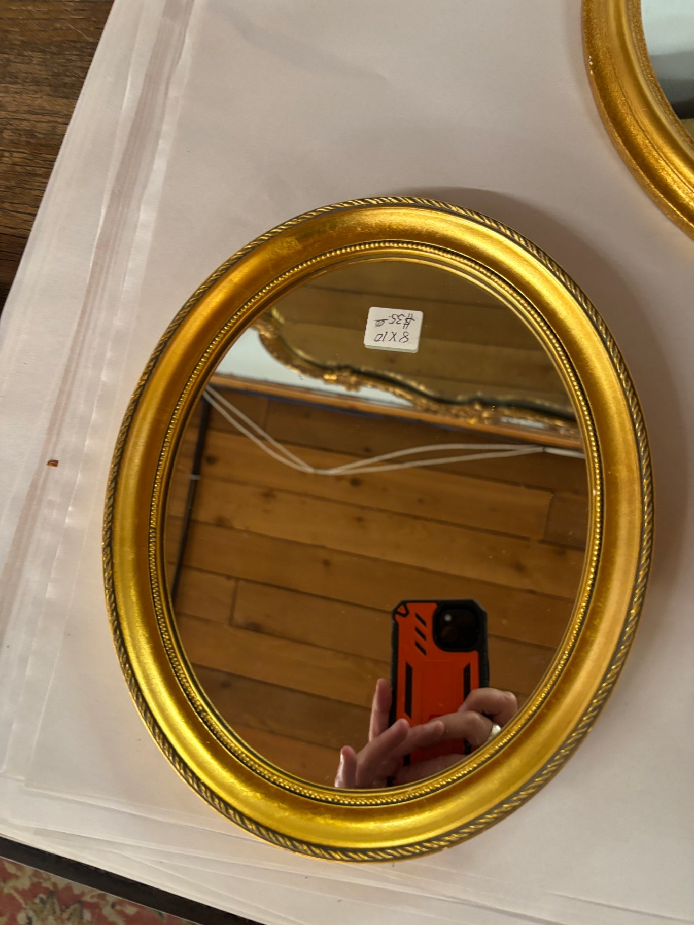 Gold Oval Mirror Small/Medium