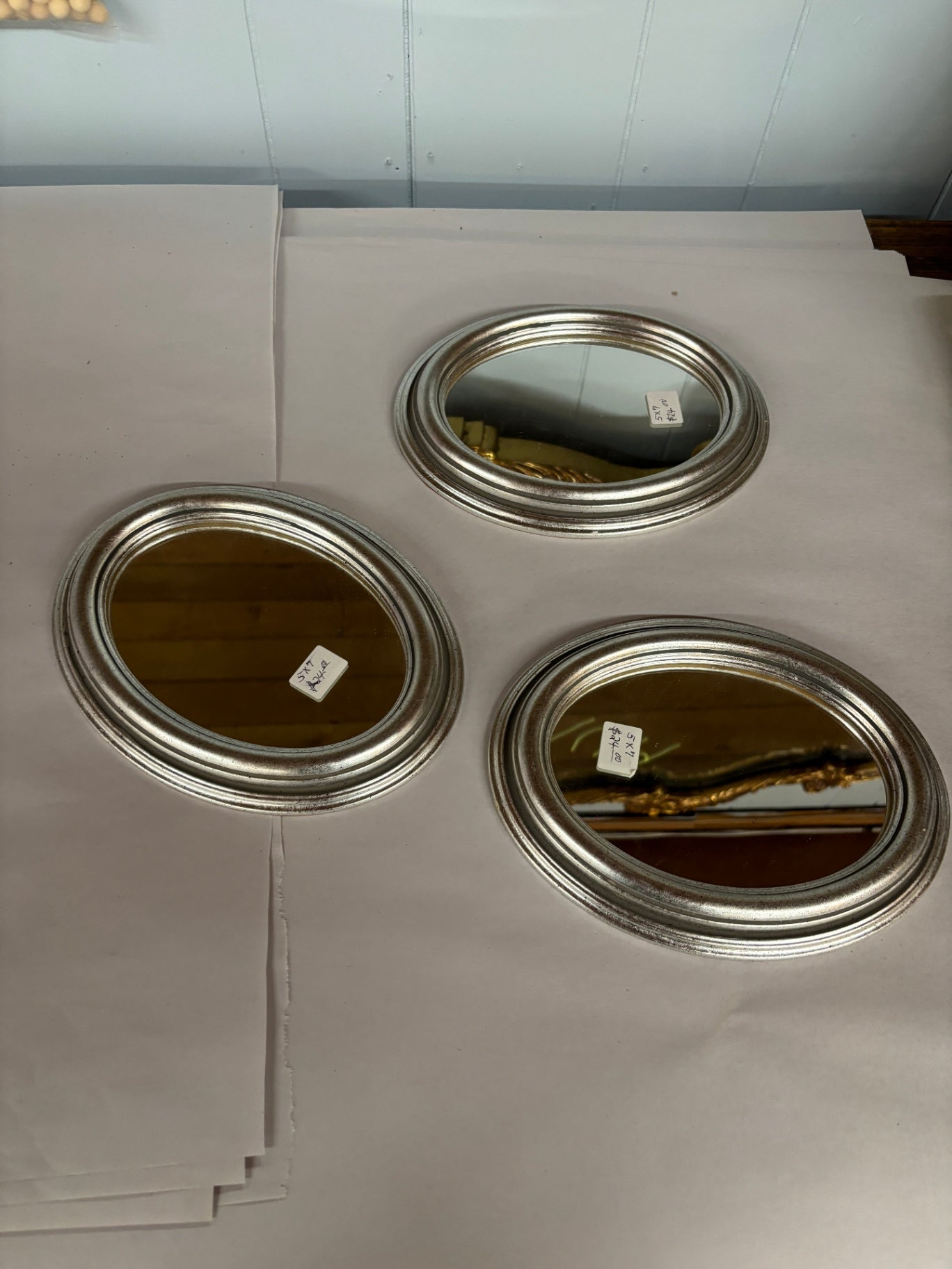 Silver Oval Small Mirror