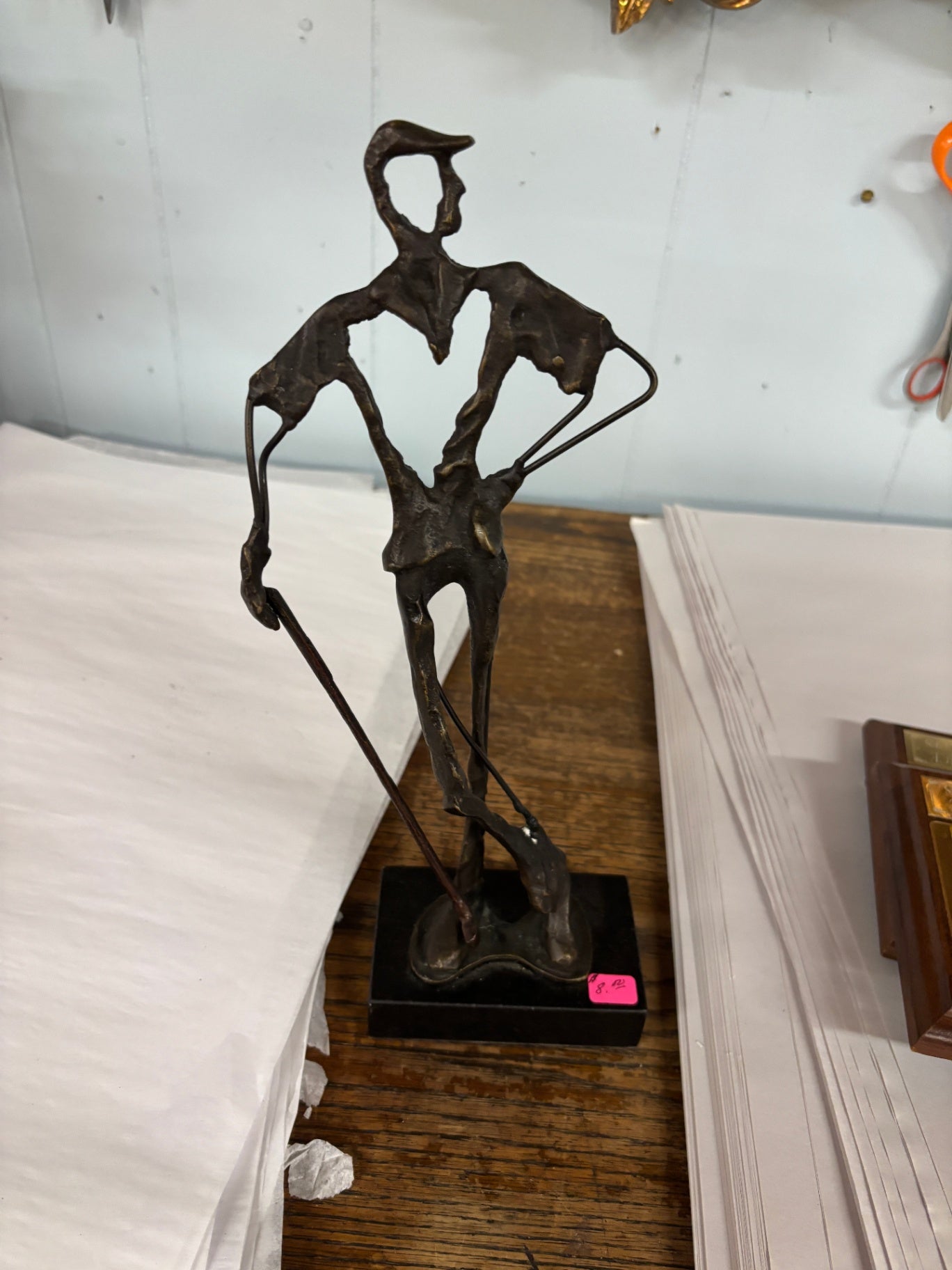 Metal Golfer Sculpture