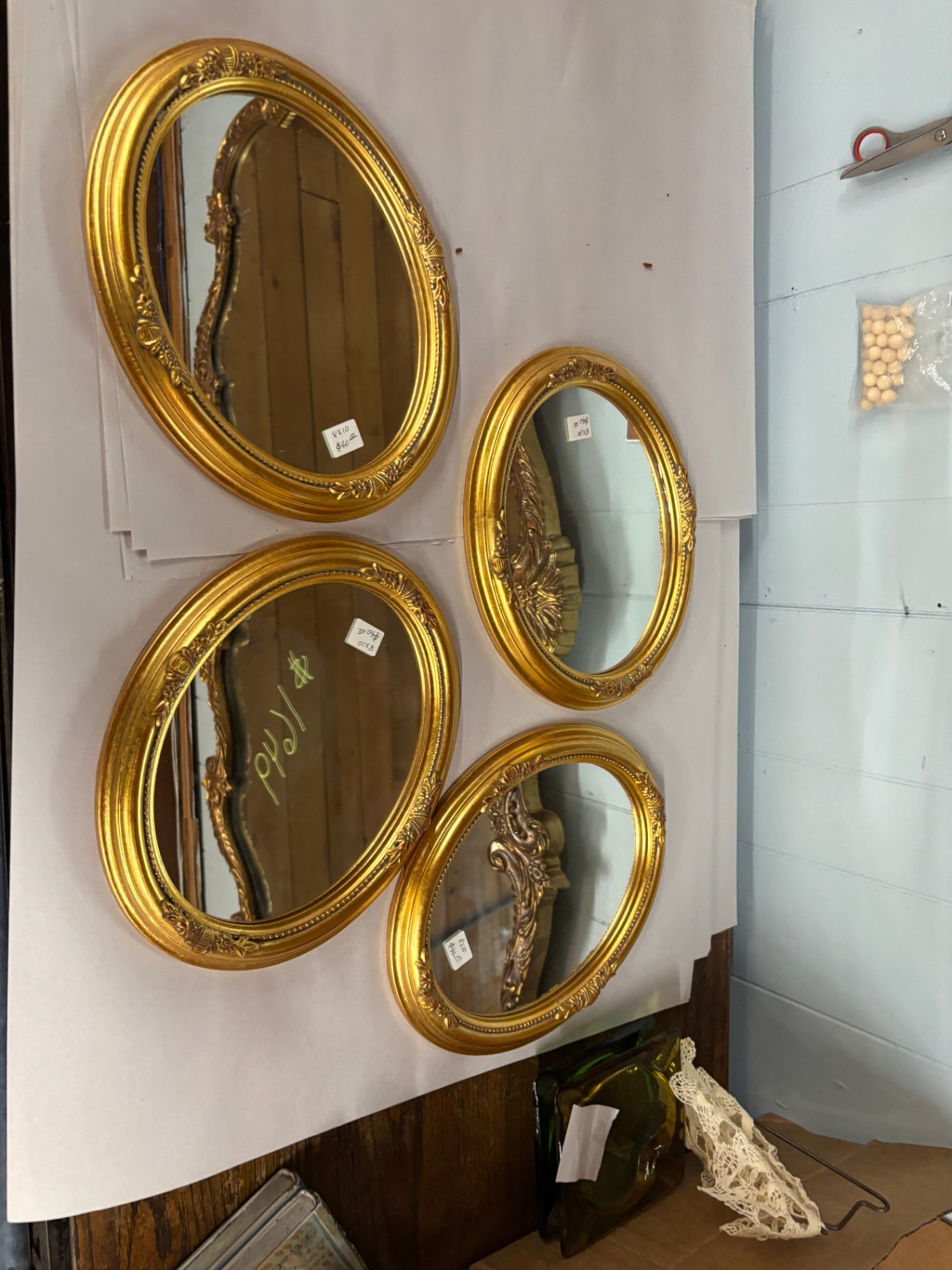 Gold Ornate Small Oval Mirror
