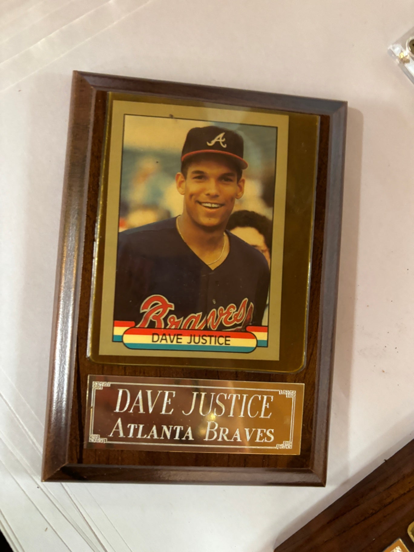 Framed Dave Justice Collector Card 