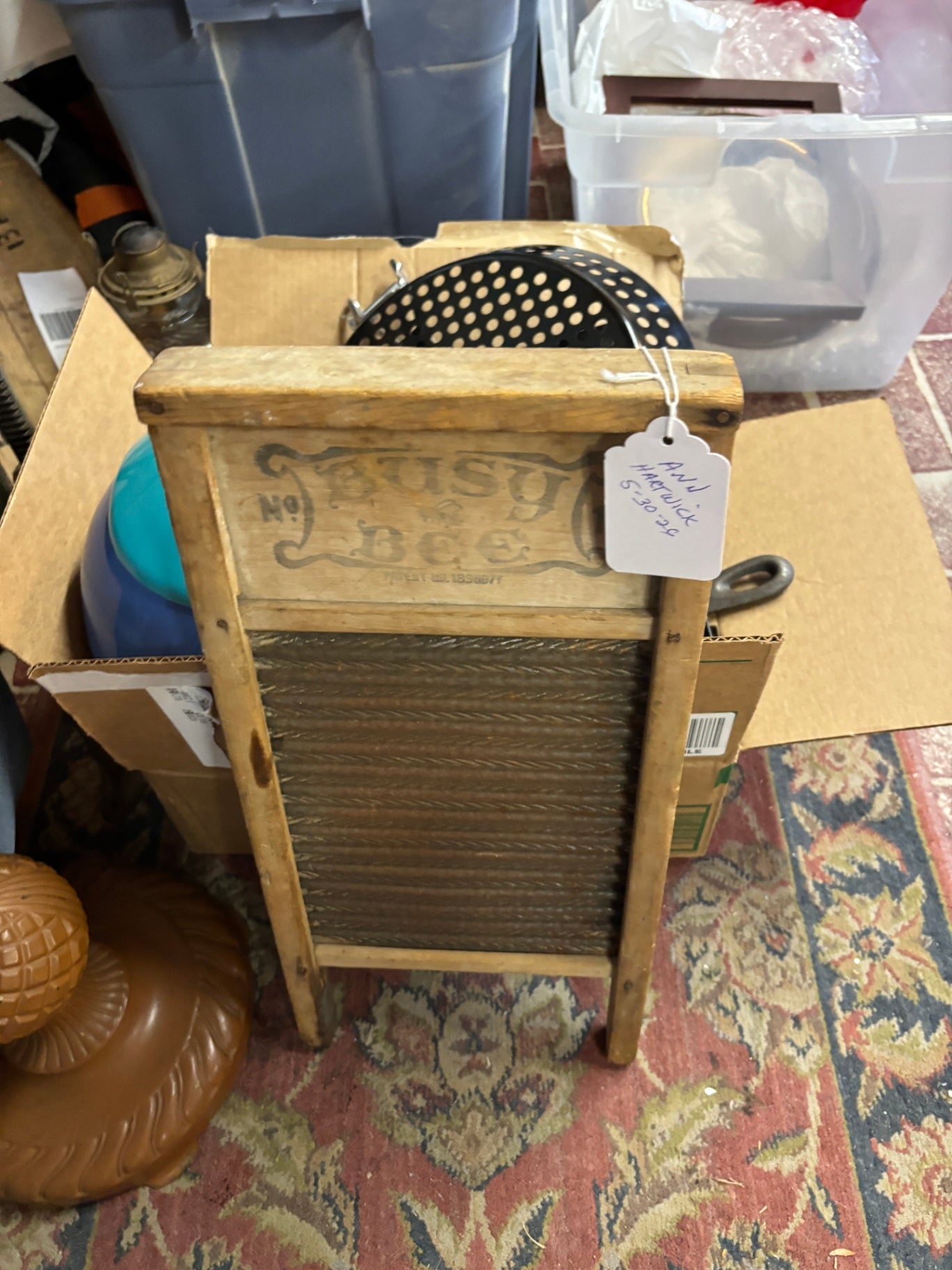 Antique Busy Bee No. 1 Glass Washboard