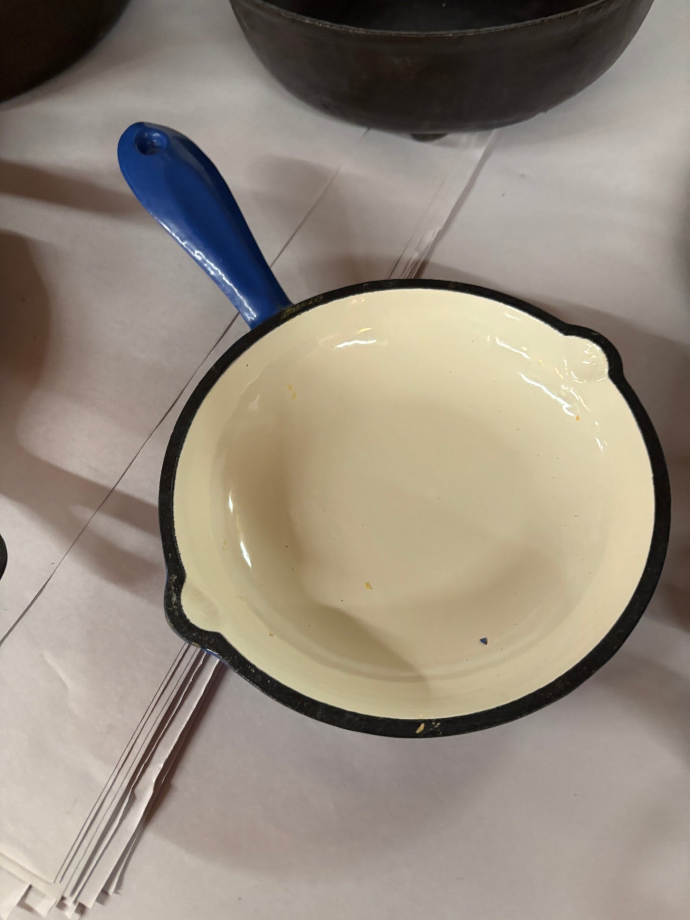 Dansk Kobenstyle Blue Enamel Cast Iron Saucepan Skillet