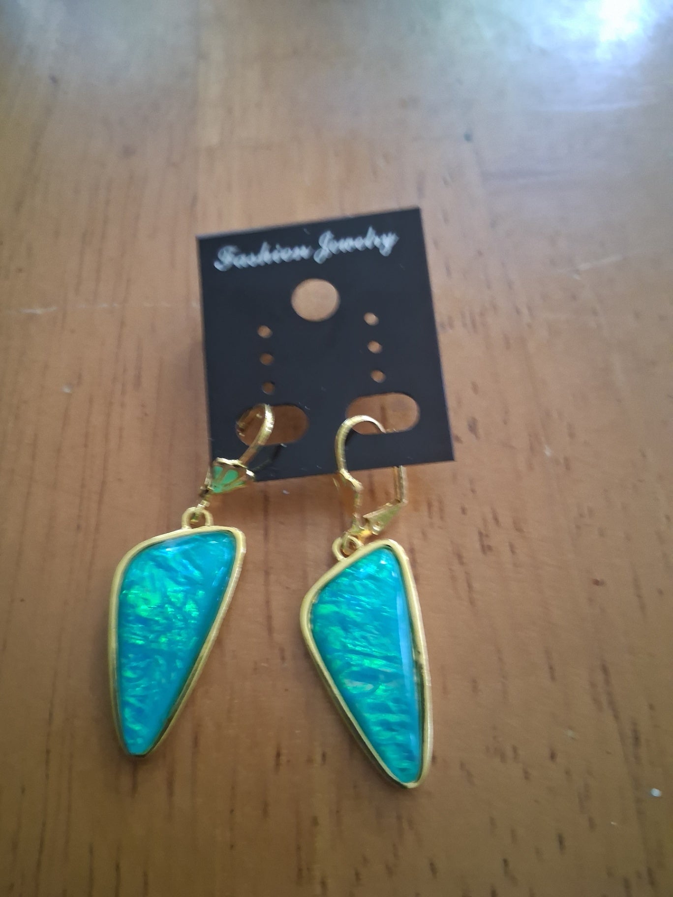 Earrings teal dsc