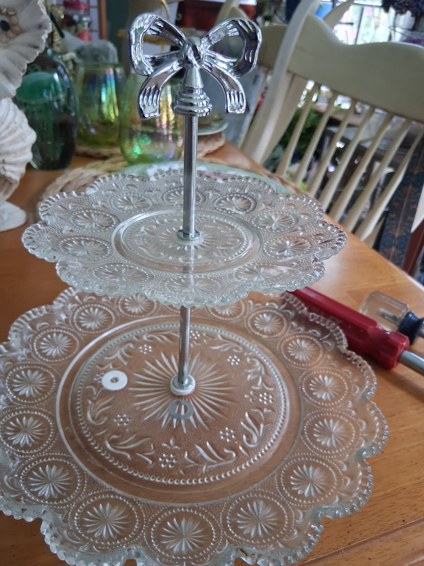 Glass 2 tier dish dsc