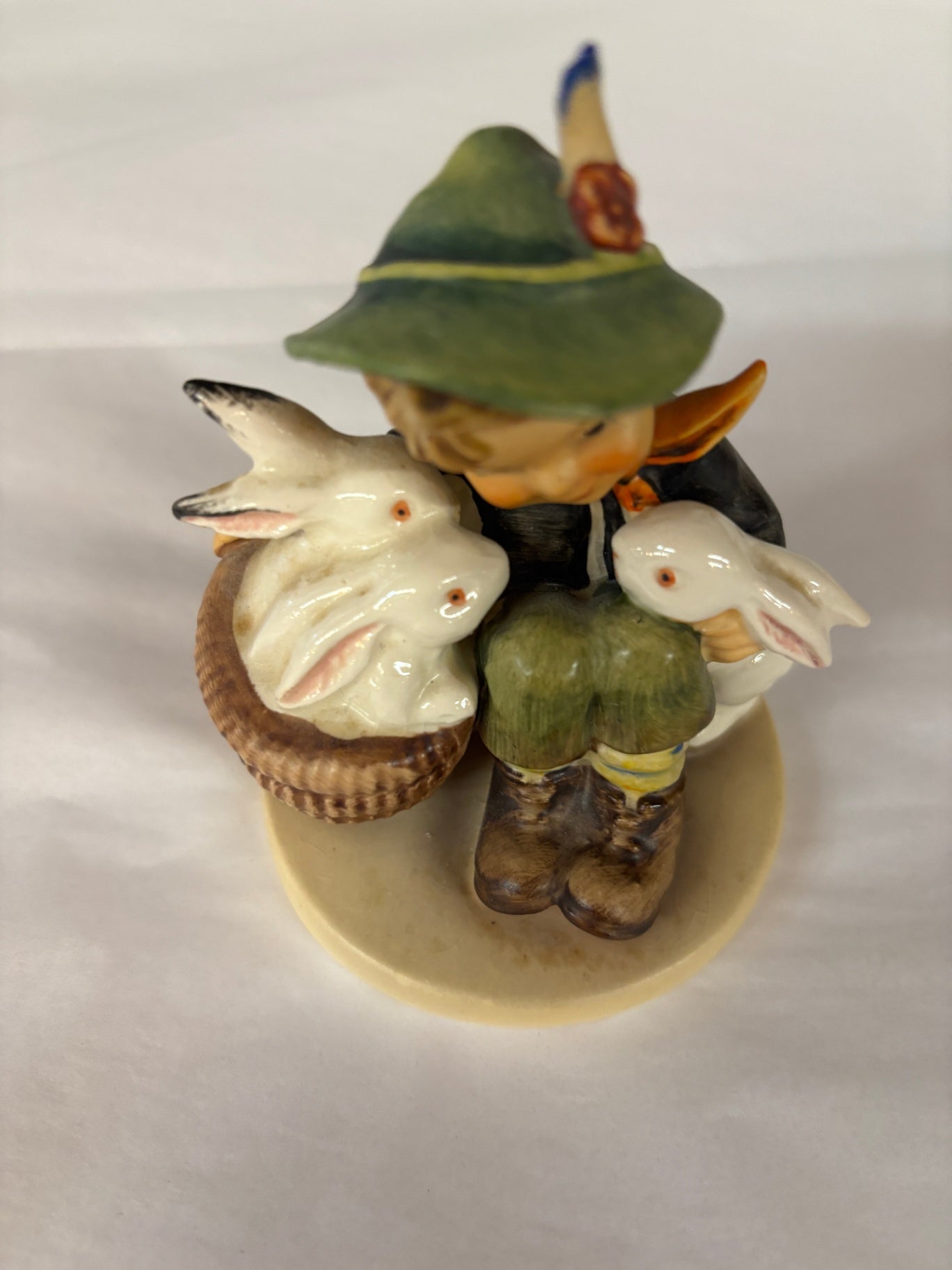 Vintage Goebel Hummel Figurine Boy with Rabbits Basket TMK-3/4 West Germany Porcelain