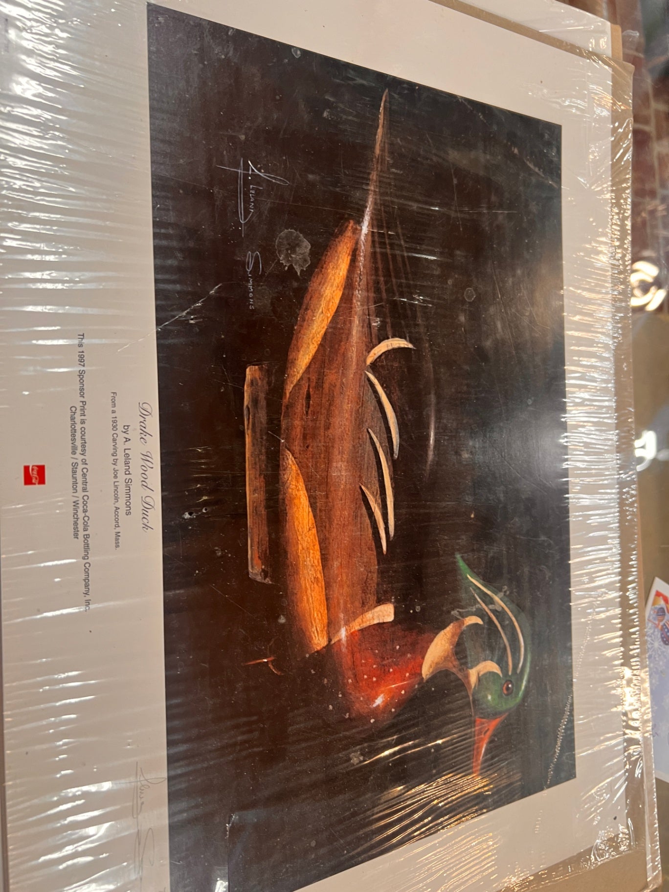 A. Leland Simmons Drake Wood Duck Signed Numbered Limited Edition Waterfowl Decoy Art Print